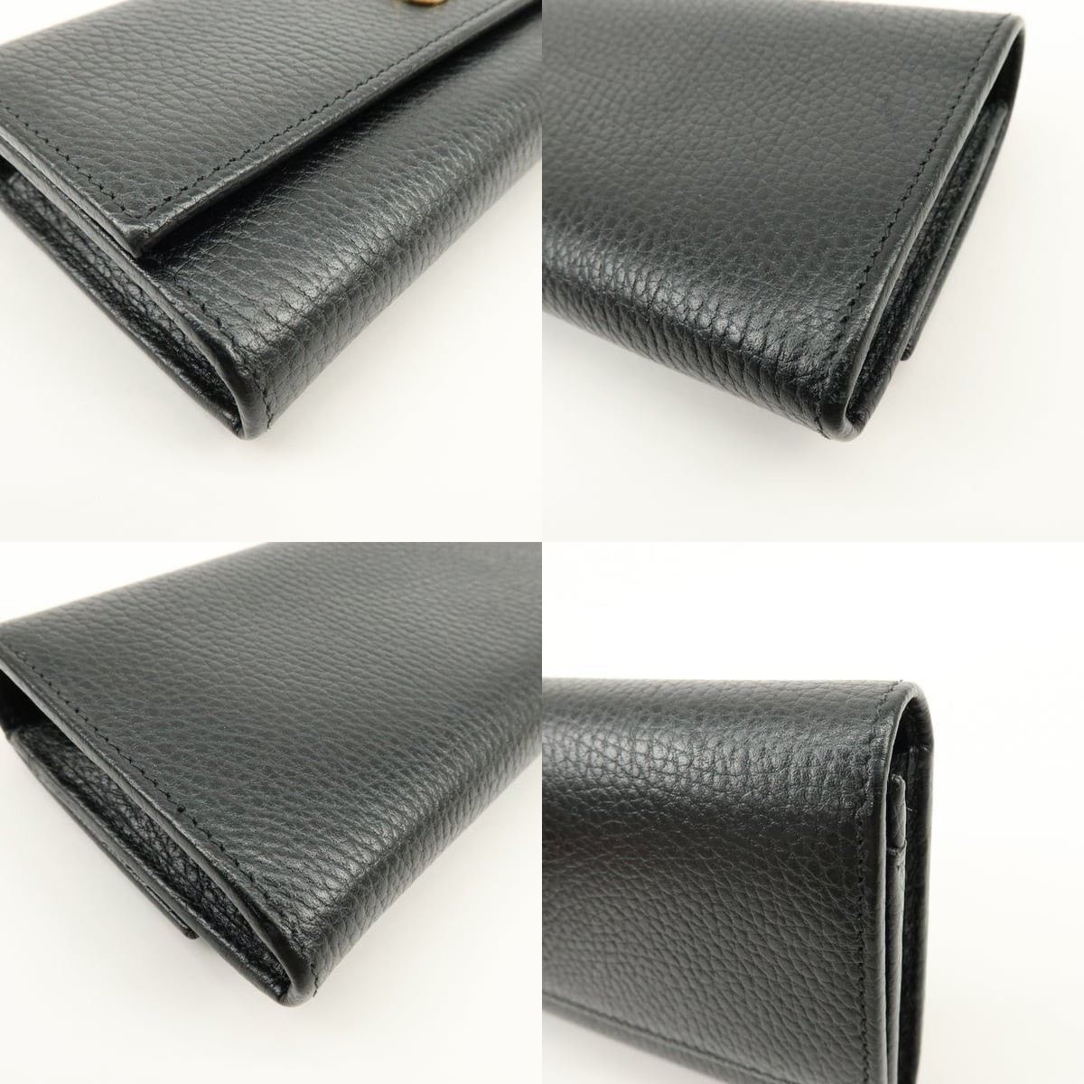 Gucci Gucci GG Marmont Long Flap Calfskin Wallet Black Size ONE SIZE - 4 Thumbnail