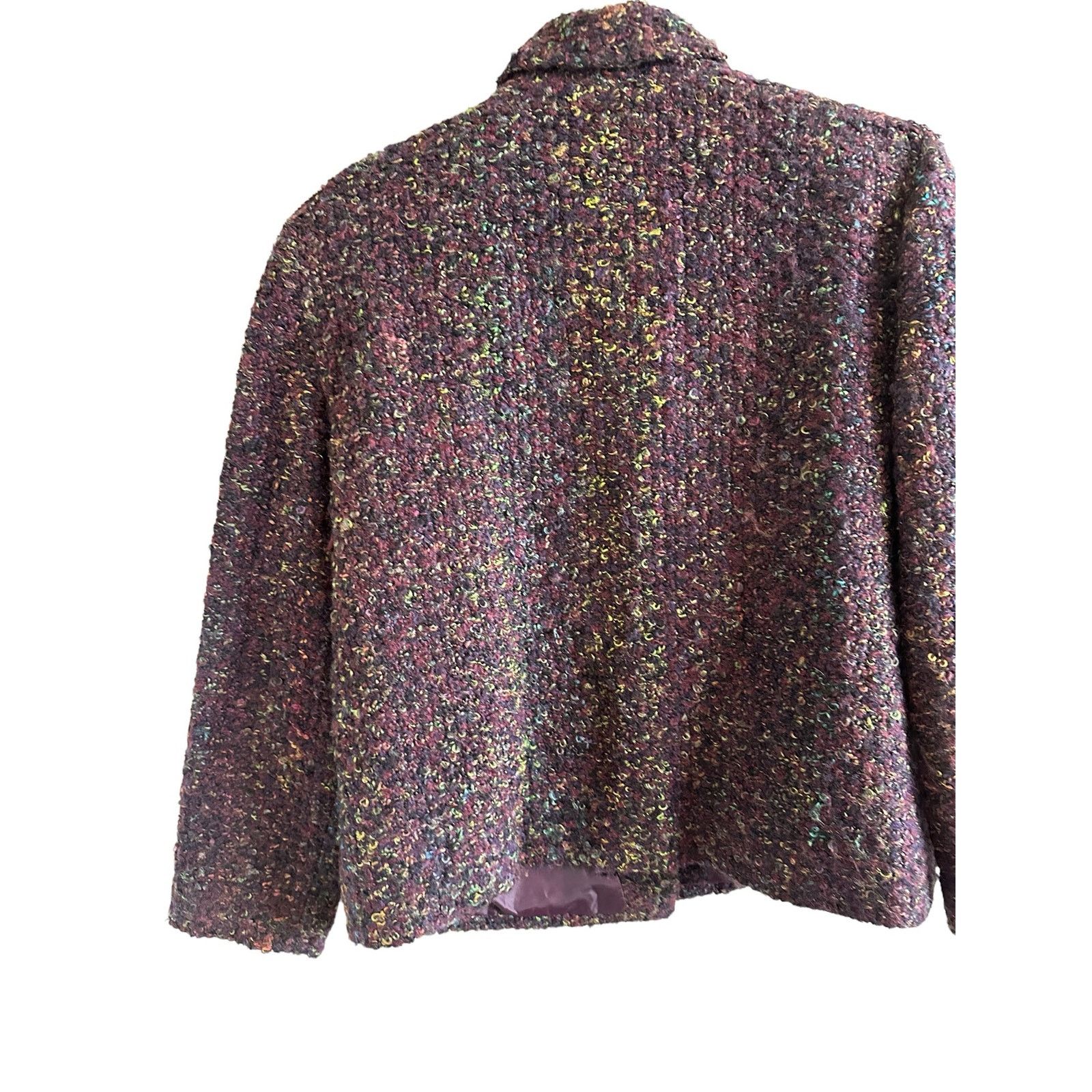 Other Studio Works Medium Purple Tweed Long Sleeve Button Up Coat Size M / US 6-8 / IT 42-44 - 10 Thumbnail