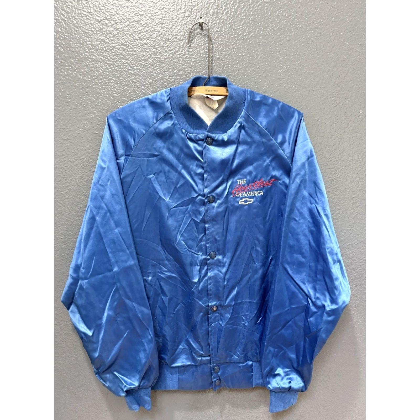 Vintage VINTAGE 80s West Ark Bomber Jacket Men’s Satin Blue Medium Jackets Size US M / EU 48-50 / 2 - 3 Thumbnail