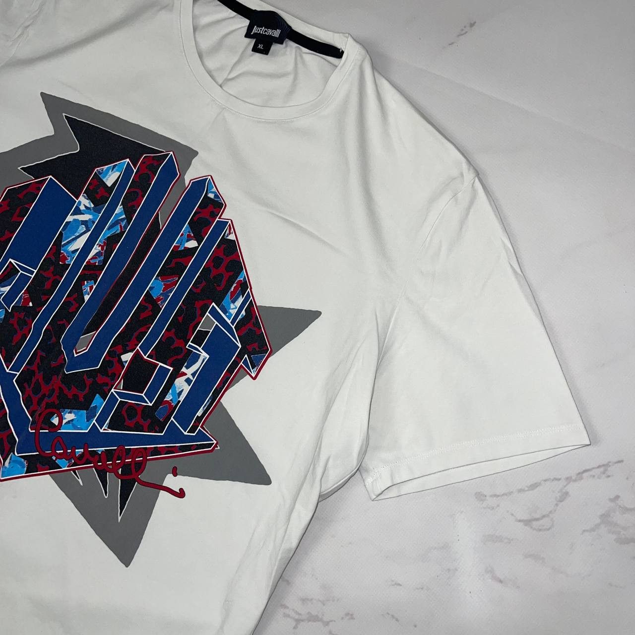 Just Cavalli Streatwear X Just Cavalli Graphic Logo T-Shirt White Sz XL Size US XL / EU 56 / 4 - 6 Thumbnail