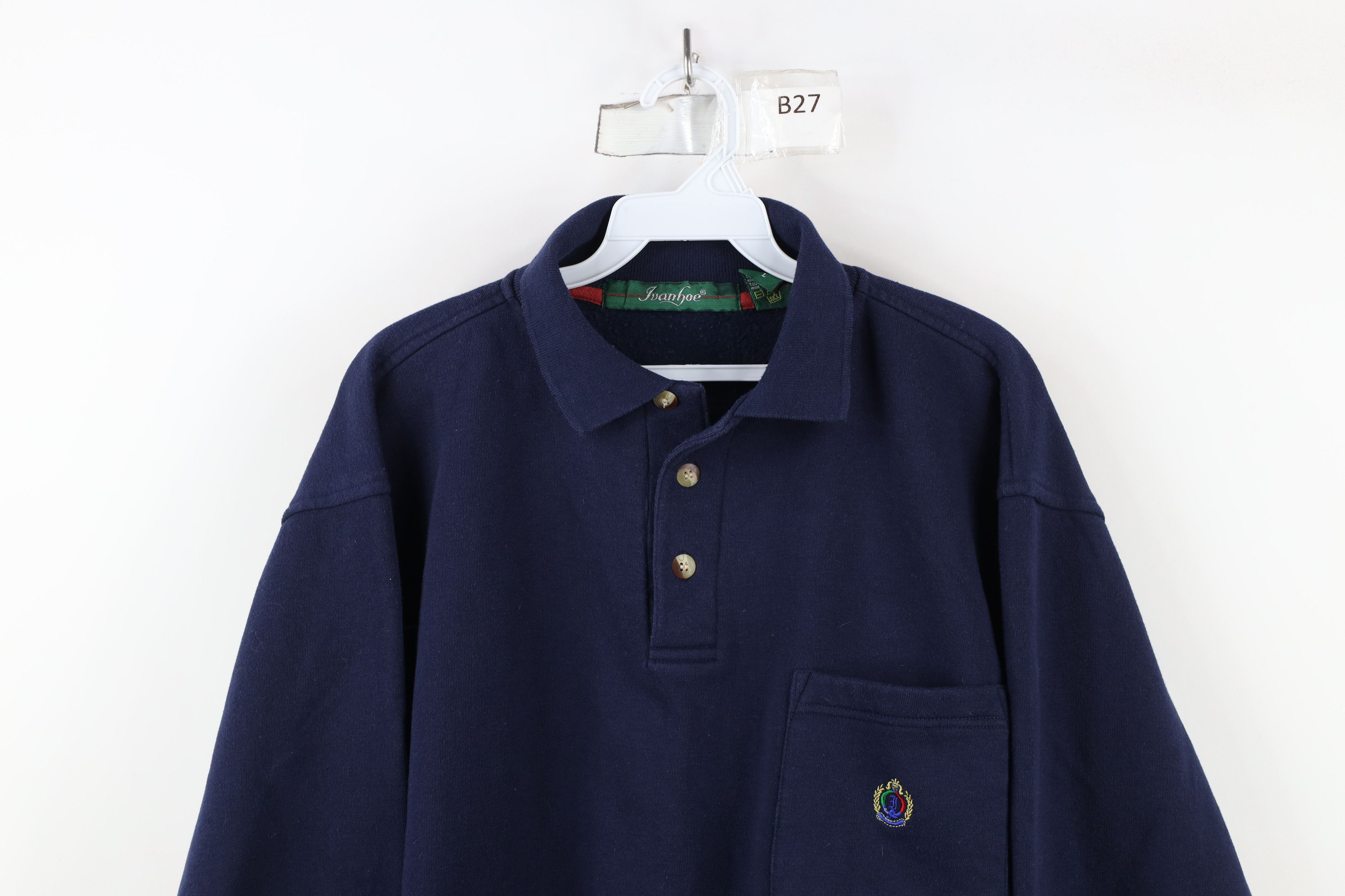 Vintage Vintage 90s Streetwear Pullover Sweatshirt Navy Blue Size US L / EU 52-54 / 3 - 2 Thumbnail