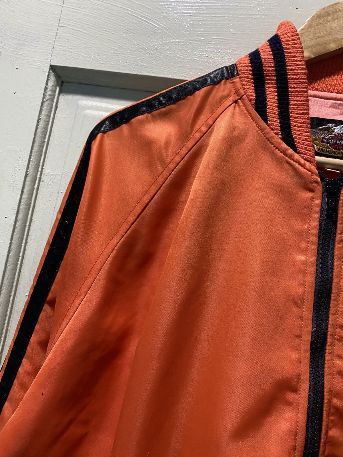 Harley Davidson Vintage Harley Davidson Bomber Jacket Stripes Made Japan Size US XL / EU 56 / 4 - 5 Thumbnail