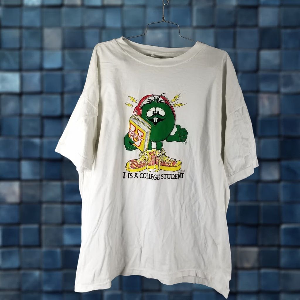 Vintage Vintage 1989 T-Shirt XL White Crew Neck Short Sleeve Looney Tunes College University Graphic Print Animals Nerd Retro Logo Men Shirt Size US XL / EU 56 / 4 - 1 Thumbnail