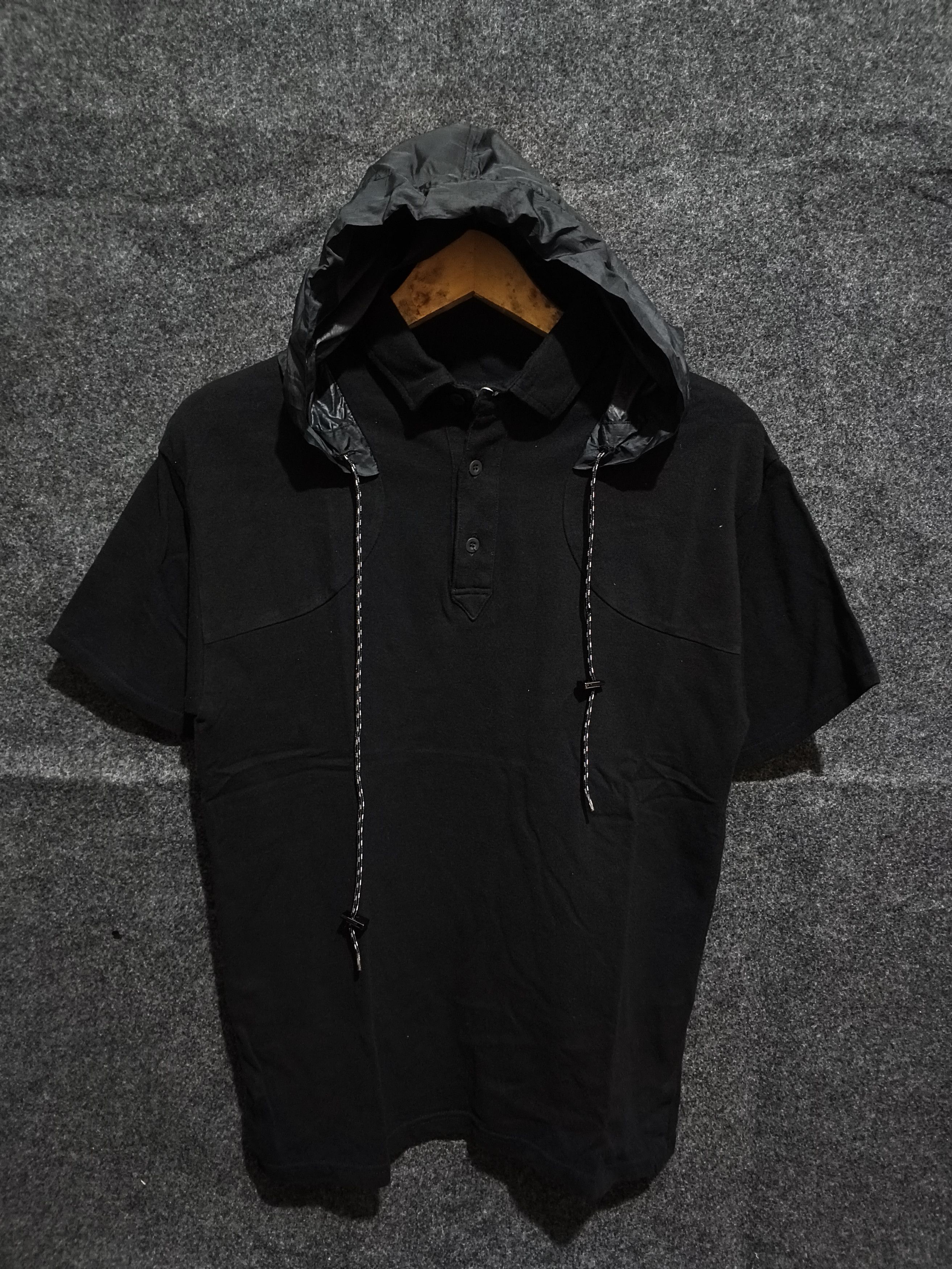 Yoshio Kubo 💥ARCHIVE💥 Yoshio Kubo SS09 Black Hooded Polo Shirt Size US XS / EU 42 / 0 - 2 Thumbnail