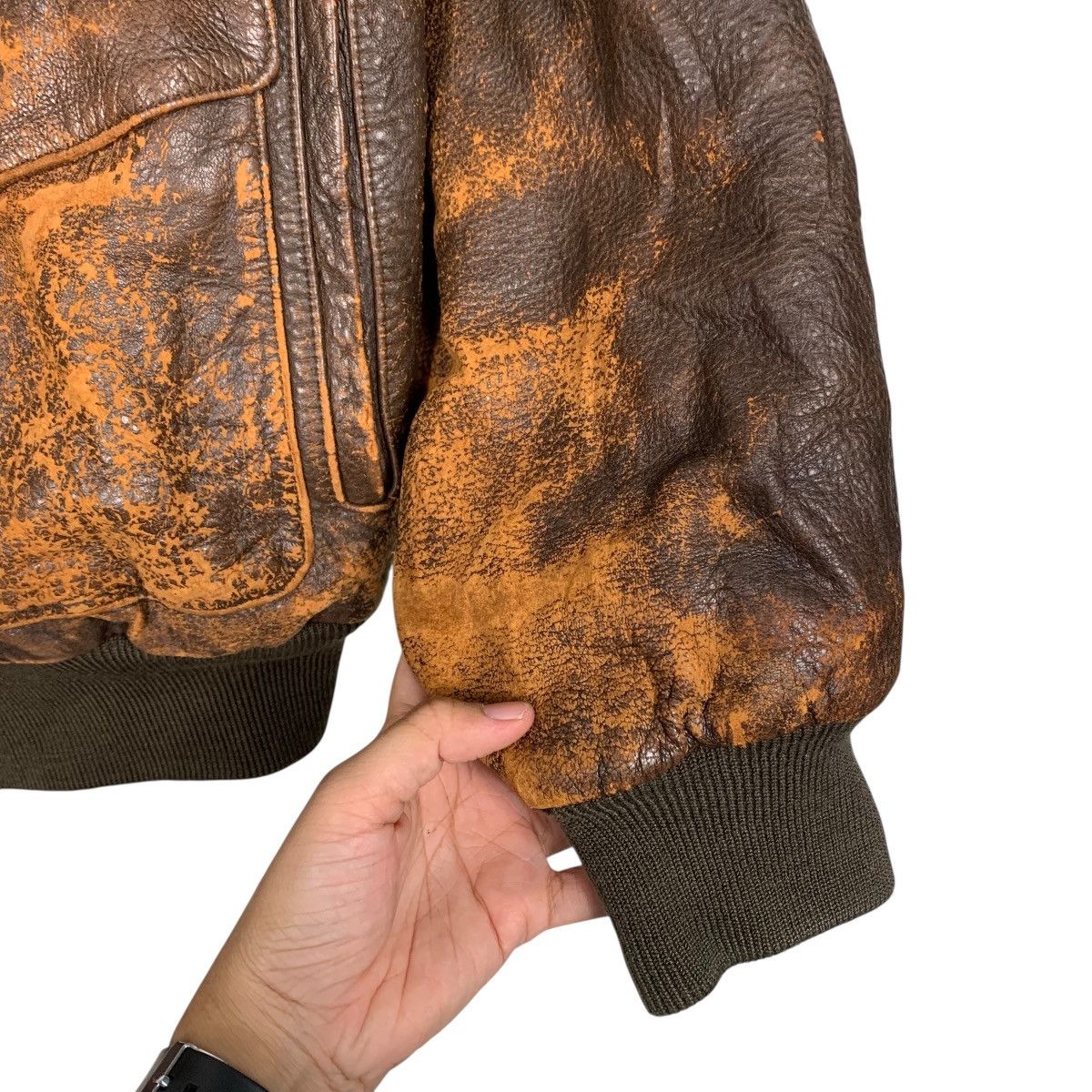 Japanese Brand Type A-2 US Air Force Military Leather Bomber Jacket Size US M / EU 48-50 / 2 - 13 Thumbnail