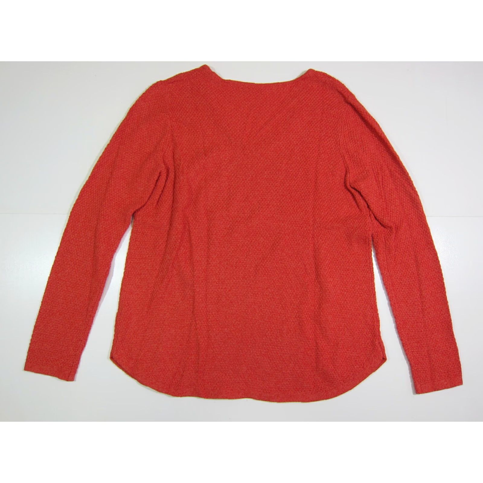 J. Jill J.Jill Coral Pink Cotton Knit V-Neck Long Sleeve Sweater Women Size Small Size S / US 4 / IT 40 - 2 Thumbnail