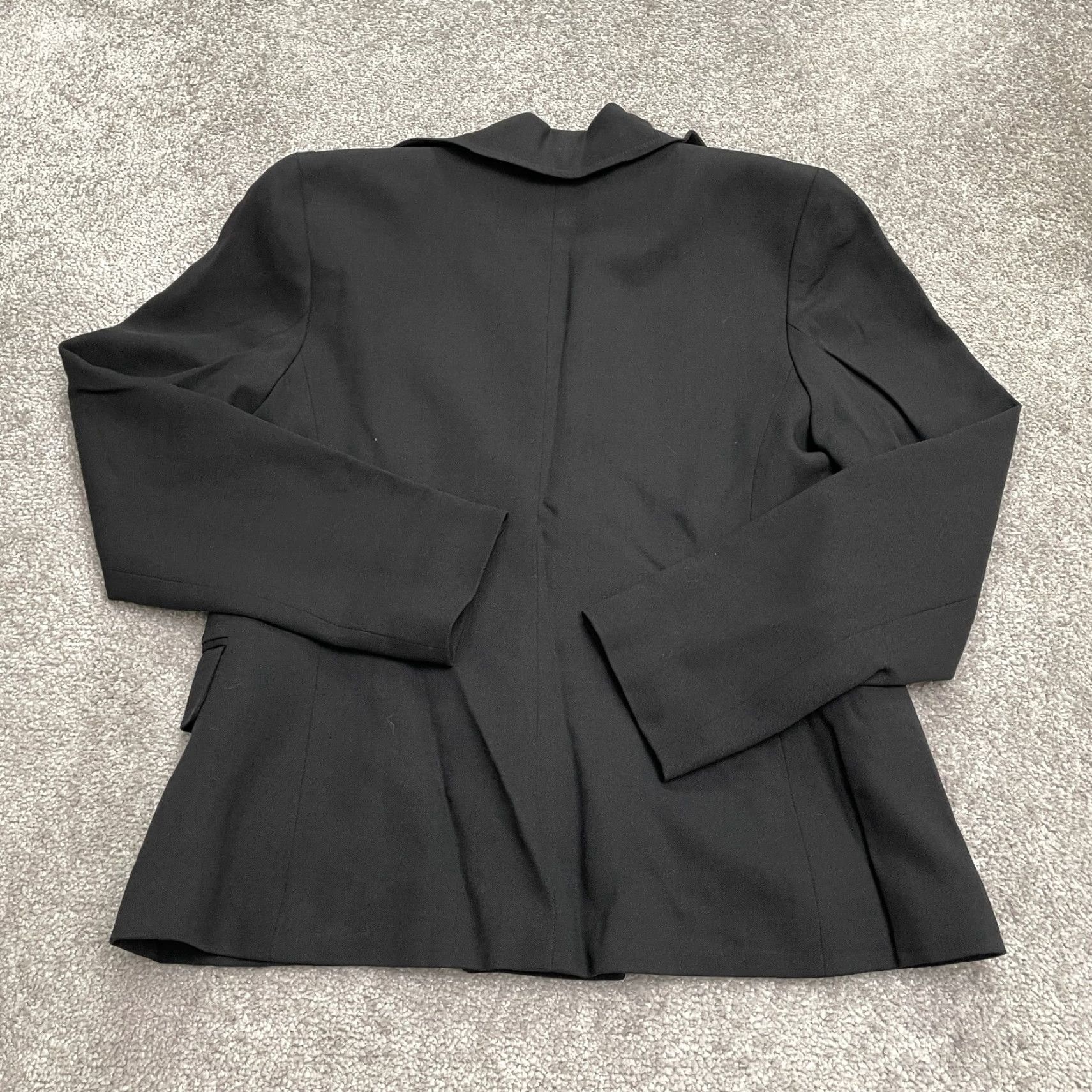 Ann Taylor Ann Taylor Loft Blazer Jacket Women 2 Black Double Breasted Padded Shoulder Wool Size XS / US 0-2 / IT 36-38 - 2 Thumbnail