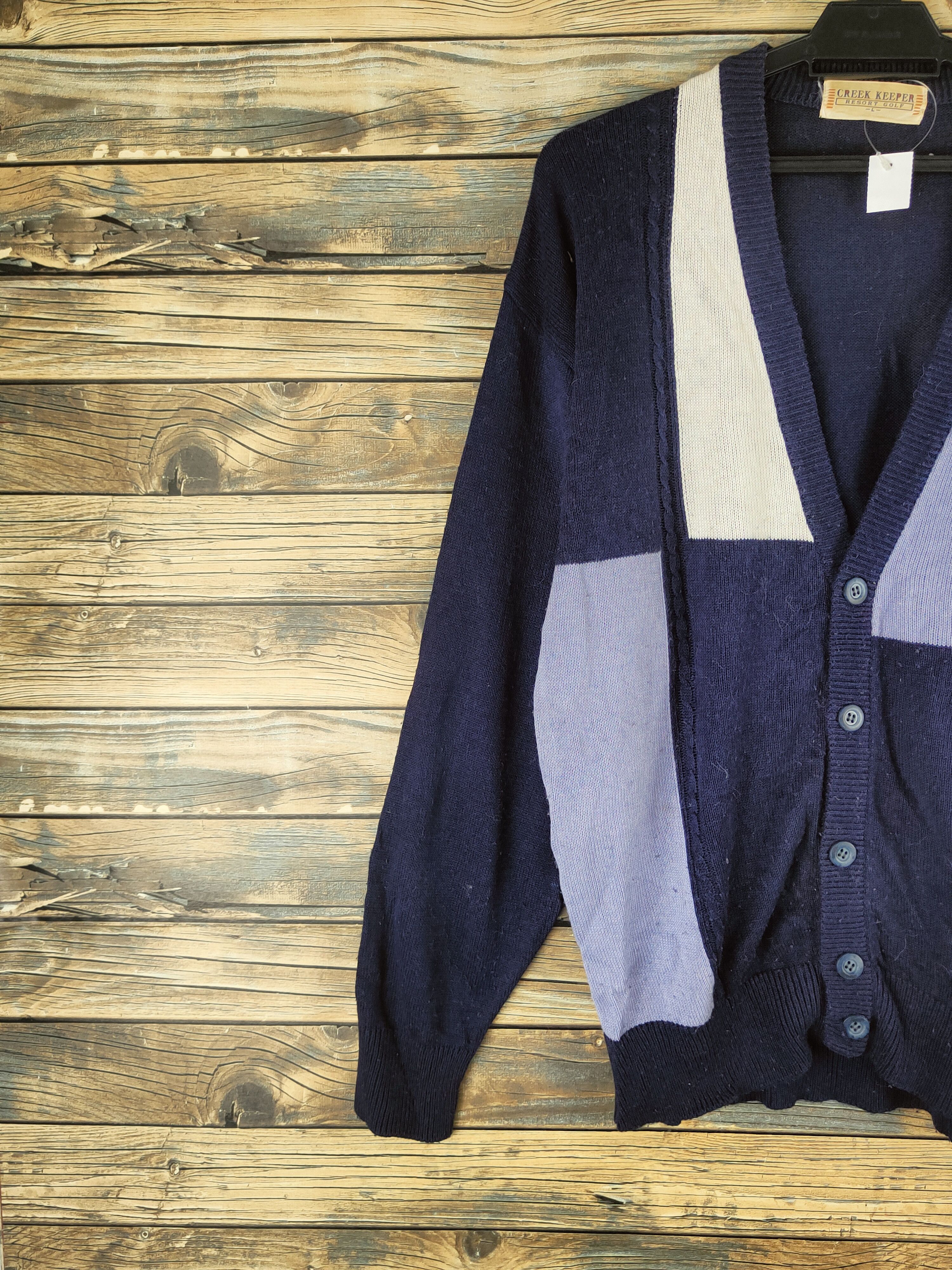 Japanese Brand DL Creek Keeper Navy Knitwear Cardigans #46-559 Size US L / EU 52-54 / 3 - 3 Thumbnail