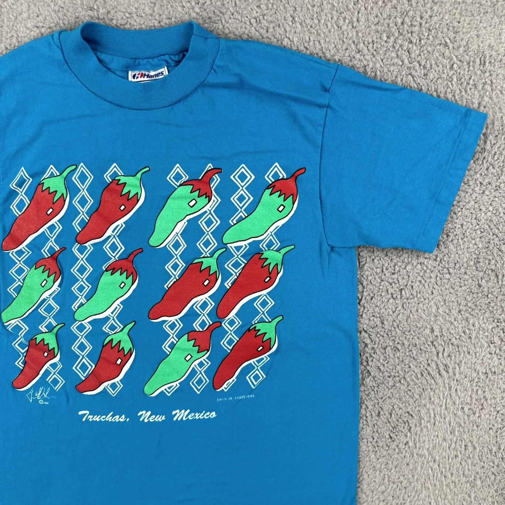 Hanes VINTAGE Hanes Beefy-T Mens S Blue T Shirt Single Stitch Made In USA 1990s Graphic Tee Cotton Blend Short Sleeve Mens Size US S / EU 44-46 / 1 - 2 Thumbnail