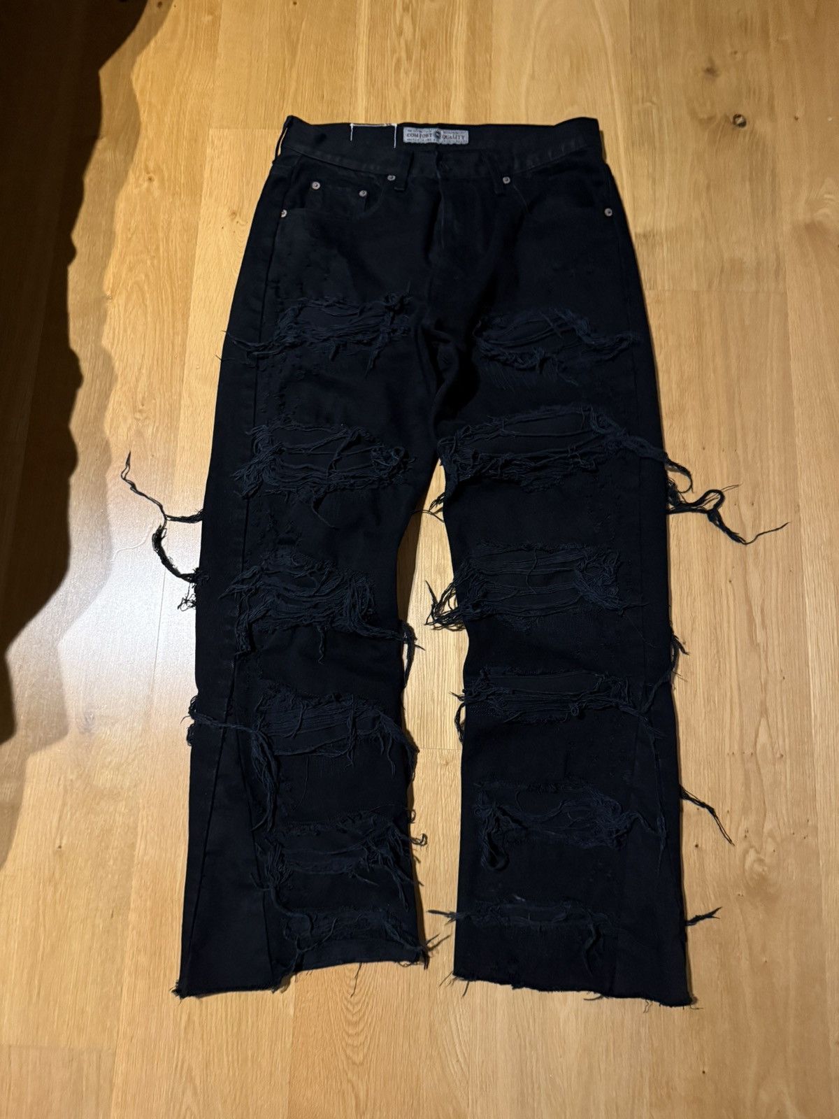Other Loud custom black distressed jeans Size US 32 / EU 48 - 4 Thumbnail