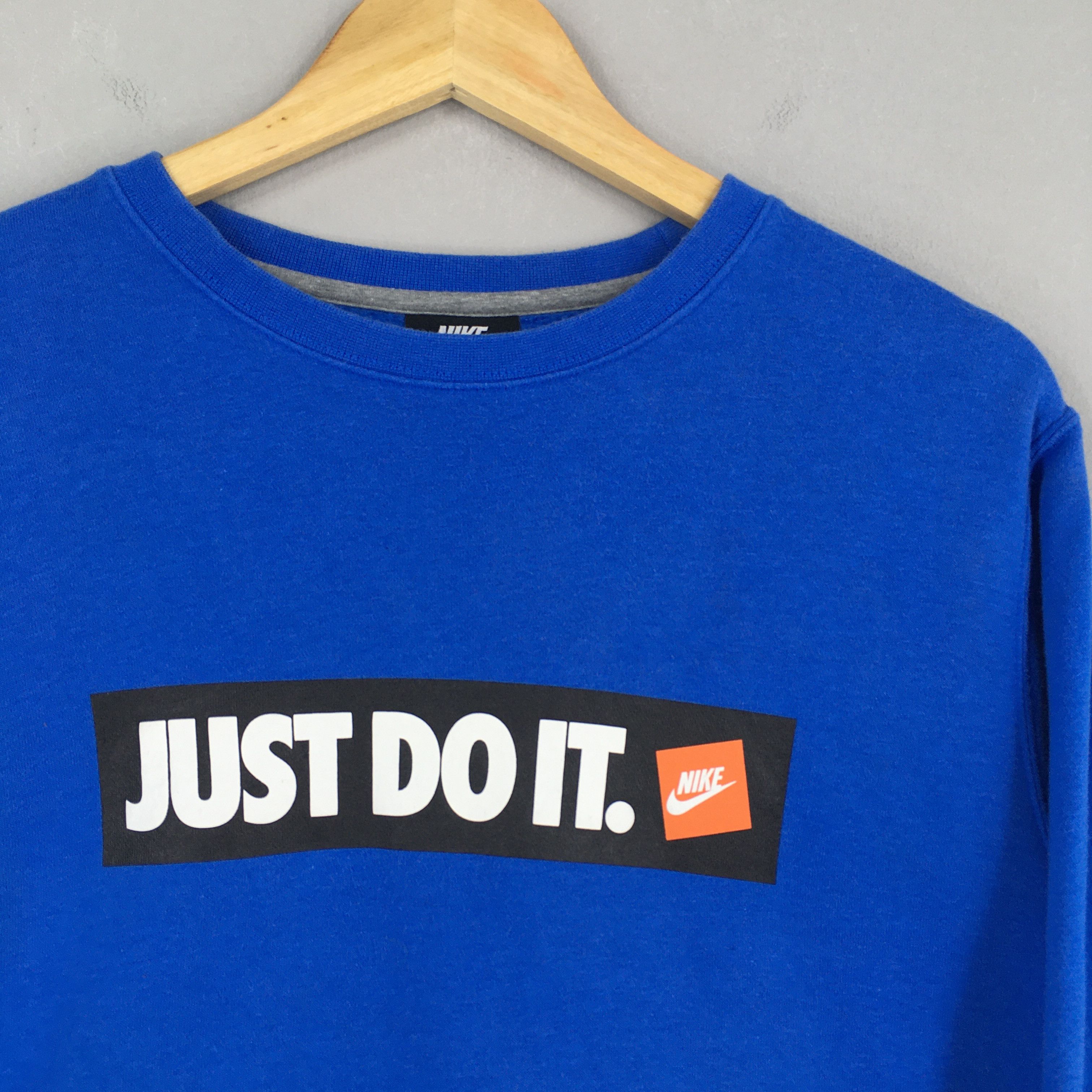 Nike × Vintage Vintage Y2K Nike Just Do It Blue Sweatshirt Large Size US L / EU 52-54 / 3 - 2 Thumbnail