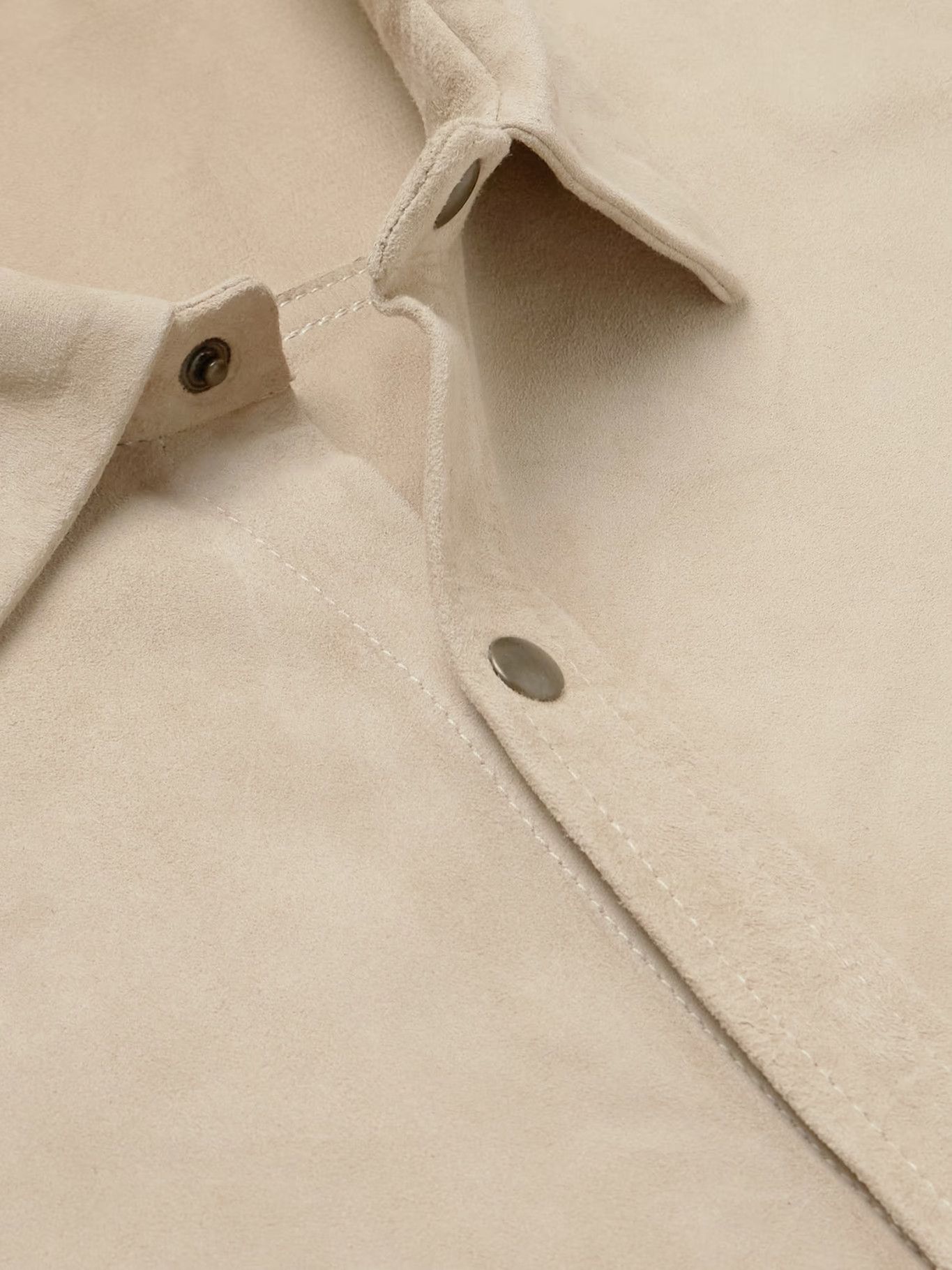 Corridor 💚 Corridor NYC Goat Suede Snap Shirt Natural Medium NEW Size US M / EU 48-50 / 2 - 2 Thumbnail