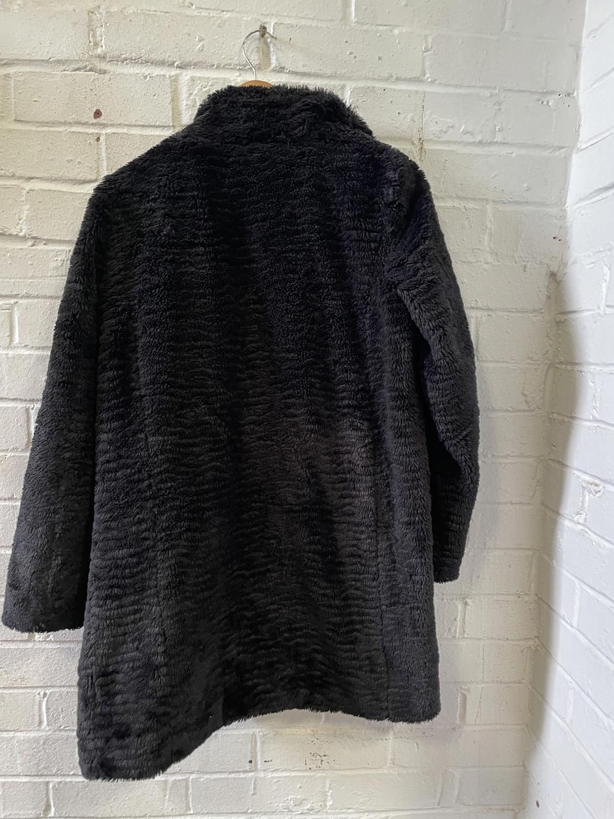 Unknown London Black Faux Fur Women's Coat Size M / US 6-8 / IT 42-44 - 2 Thumbnail