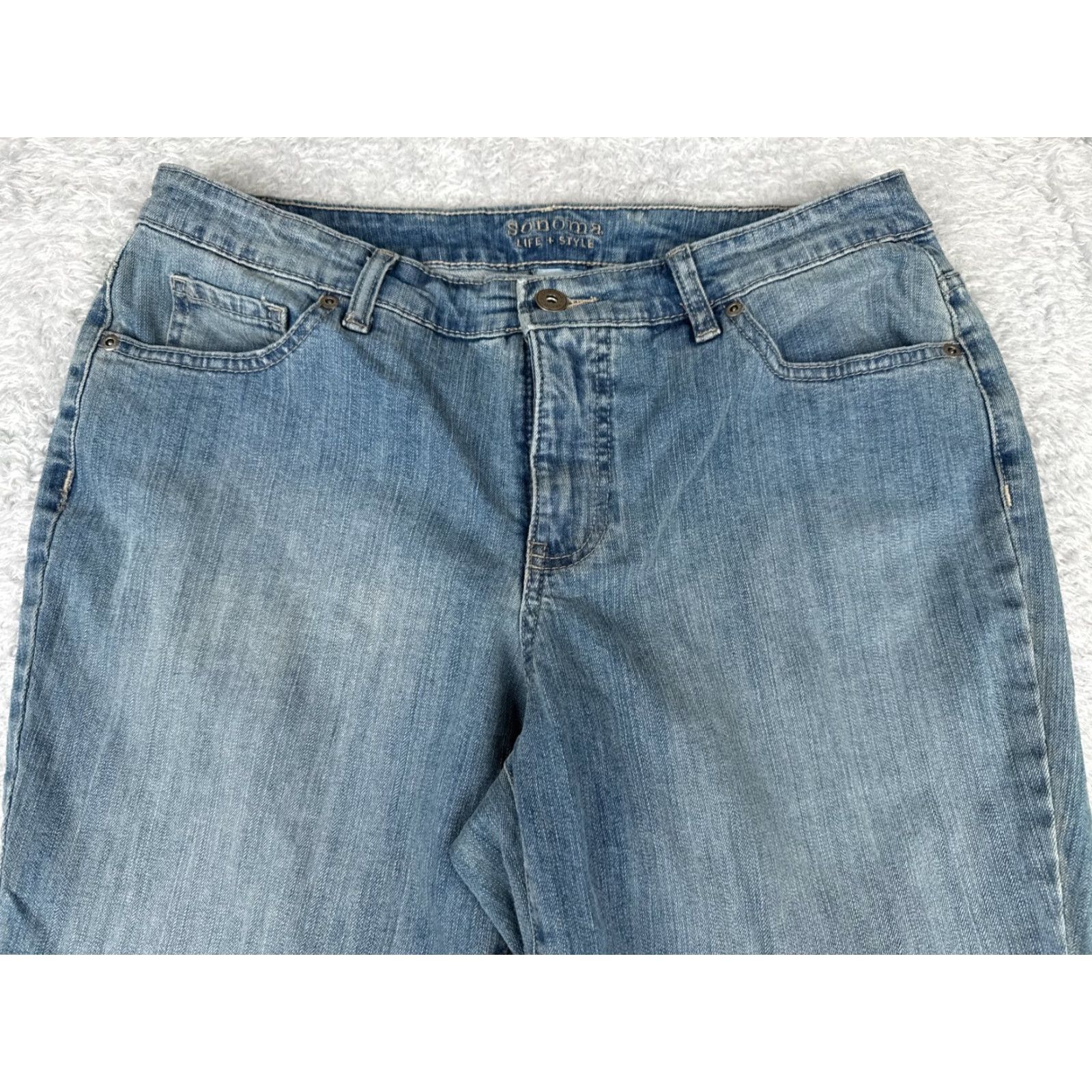Vintage Sonoma Jeans Womens 12 Blue Denim Jeans Bootcut Mid Rise Cotton Blend 31x30 Womens Size 34" / US 12 / IT 48 - 4 Thumbnail