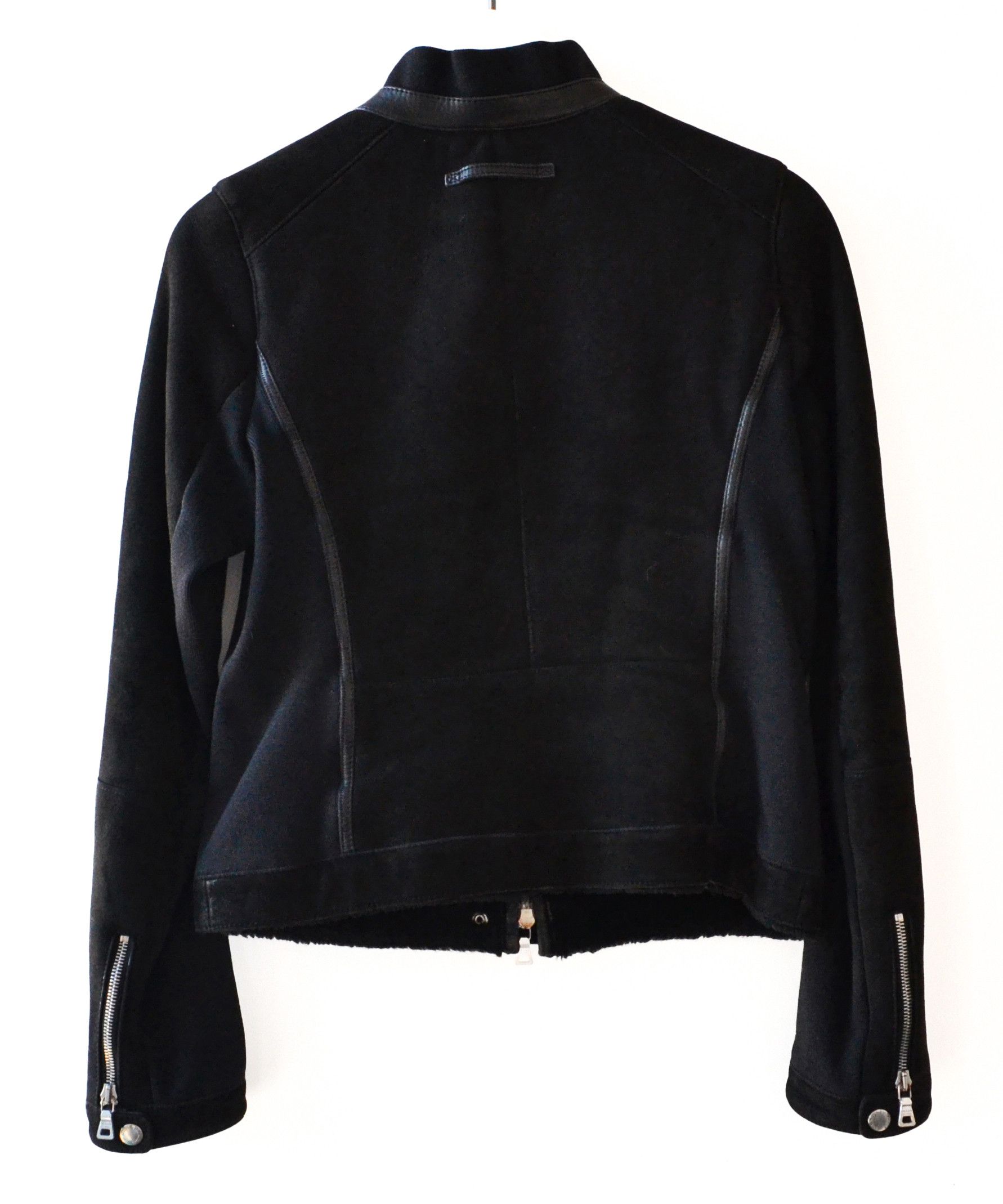 Prada PRADA Leather Jacket Black Zip Sheep Fur Shearling Bomber Size M / US 6-8 / IT 42-44 - 6 Thumbnail