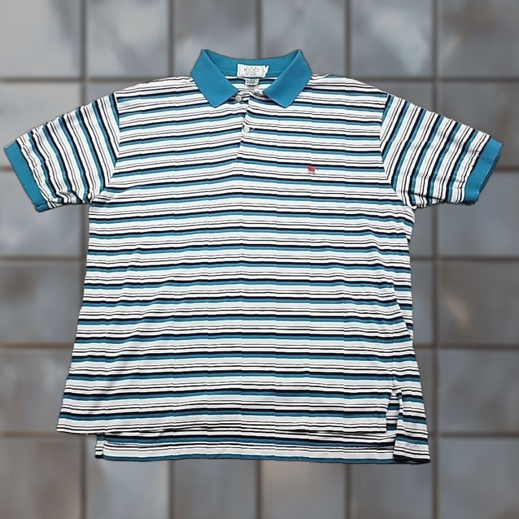 Sears VINTAGE The Men's Store at Sears Polo Golf Shirt Mens L Dad Short Sleeve Striped Polo Size US L / EU 52-54 / 3 - 1 Thumbnail