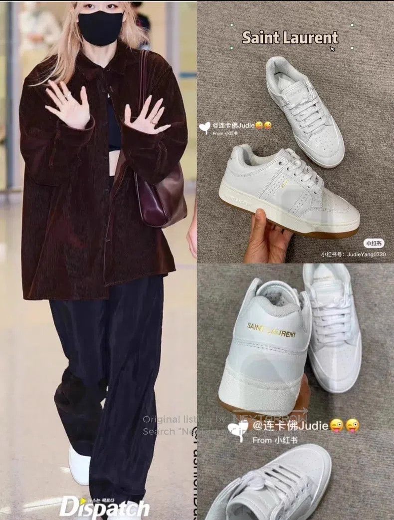 Saint Laurent Paris Saint Laurent Paris Ladies White Sneakers Size US 7 / IT 37 - 2 Thumbnail