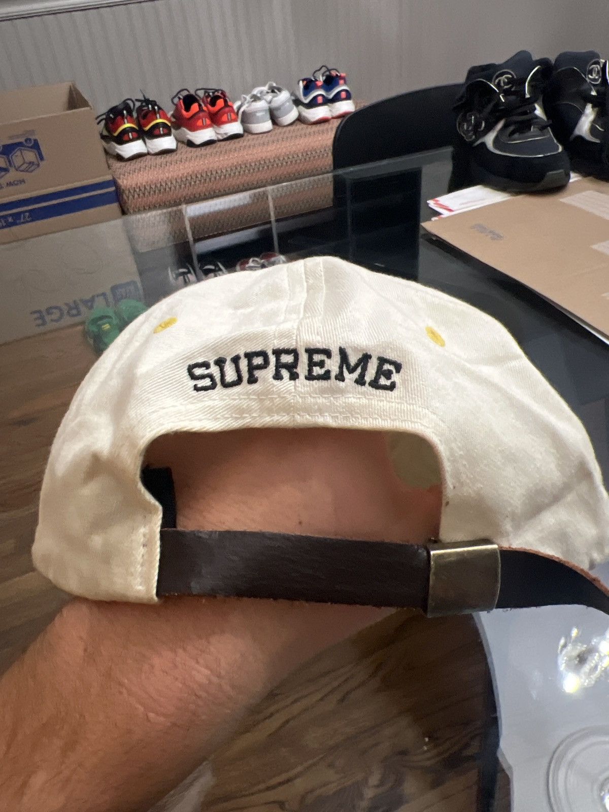 Supreme Supreme S Logo Hat -6 Panel - Two Tone Yellow And white Size ONE SIZE - 4 Thumbnail