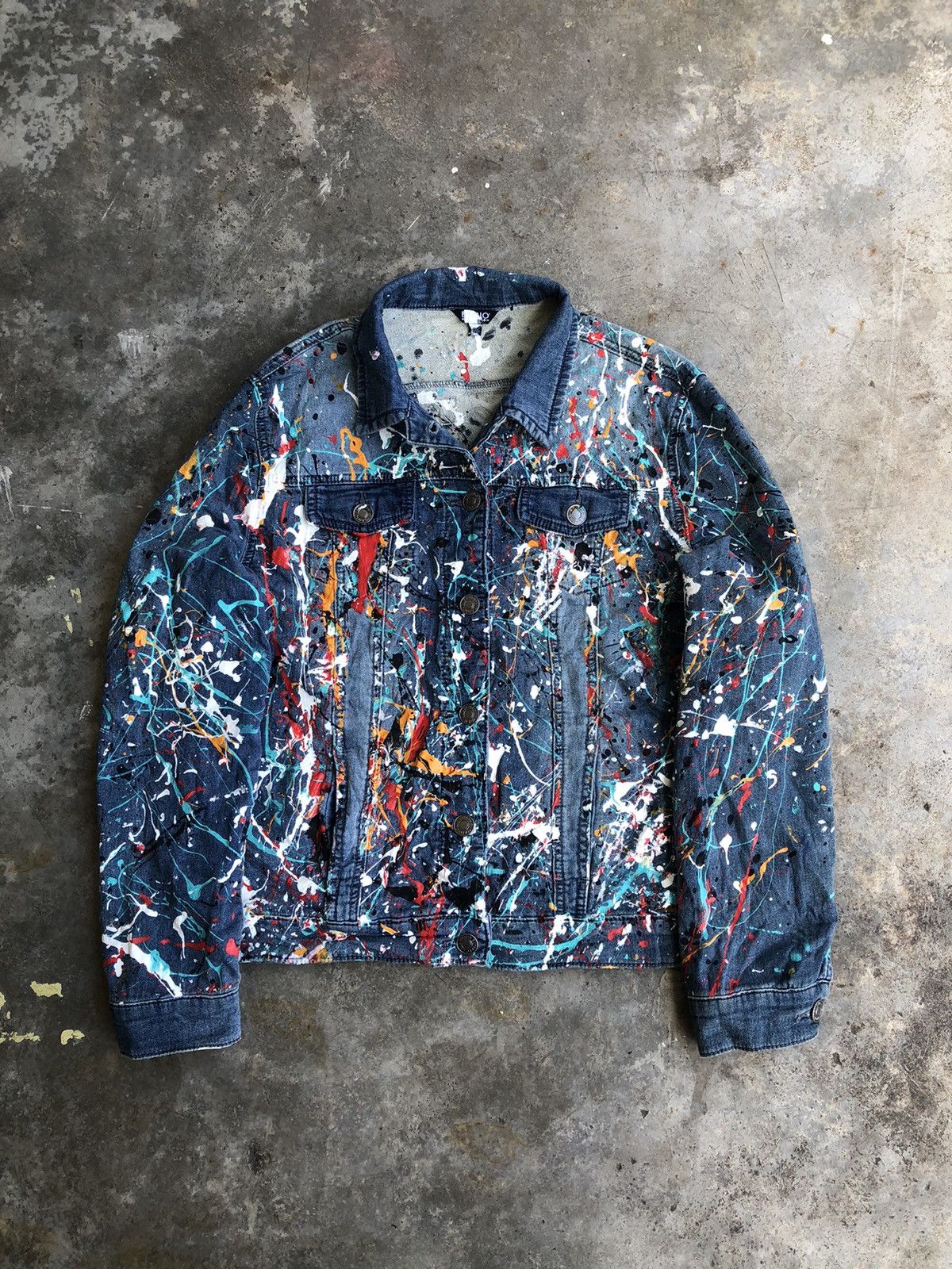 Buffalo David Bitton 💥RARE💥Vintage Buffalo David Bitton Paint Splash Denim Jacket Size US M / EU 48-50 / 2 - 2 Thumbnail