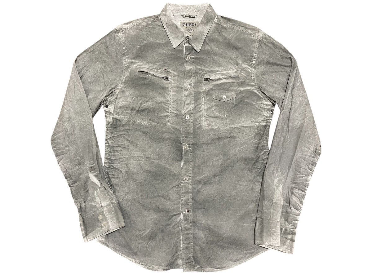 Guess Man Gray Limited Edition Guess Button Up Tshirt Stone Wash Size US M / EU 48-50 / 2 - 1 Thumbnail