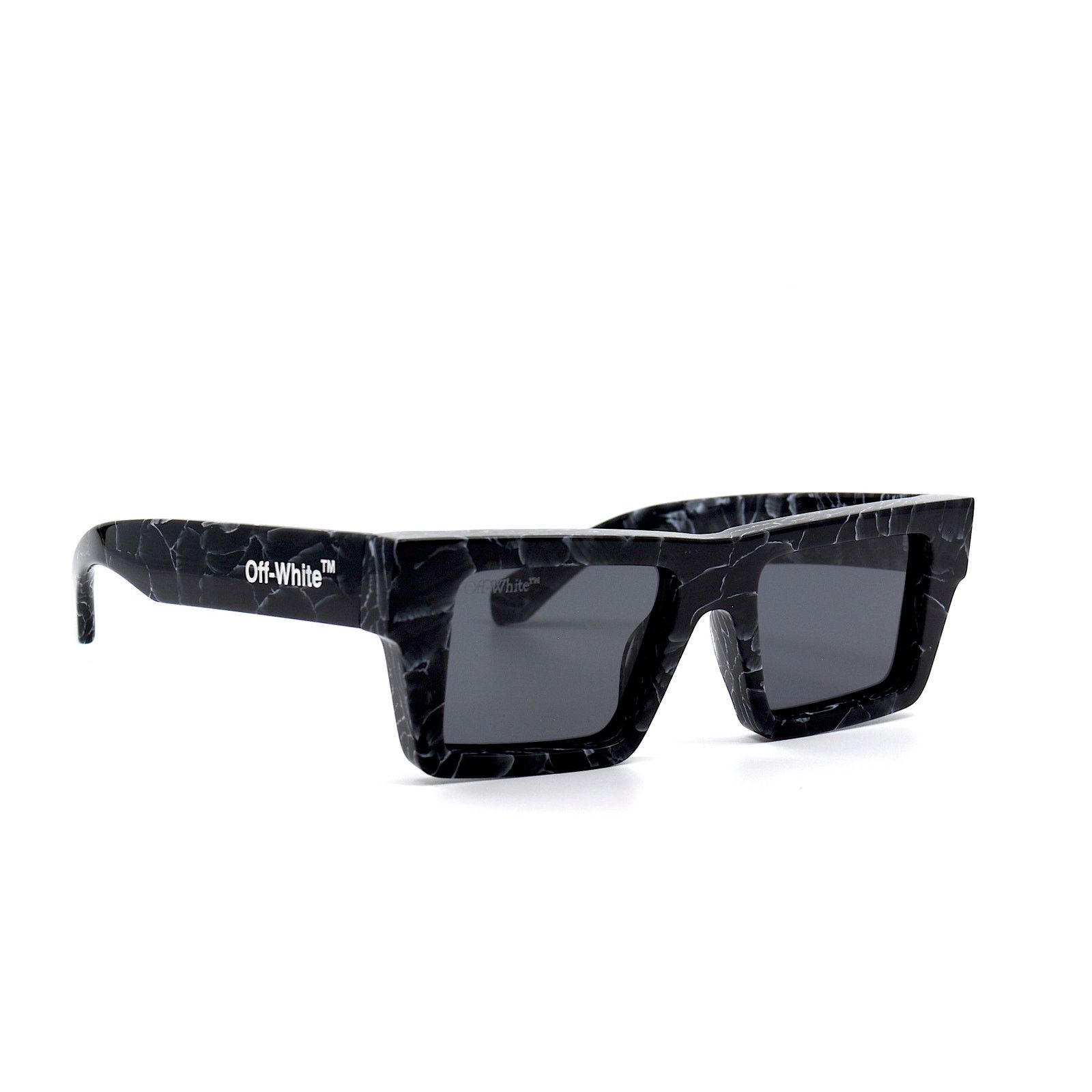 Off-White NEW! OFF-WHITE OER1017 1107 BLACK MARBLE GREY SUNGLASSES Size ONE SIZE - 1 Thumbnail