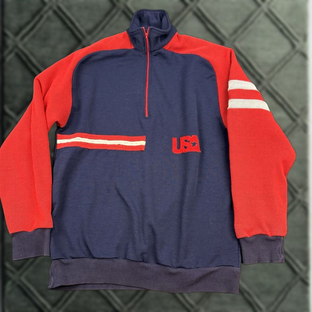 K2 VINTAGE K2 USA Windbreaker Jacket Mens XL 1/4 Zip Blue Skiing Pullover Extra Large Size US XL / EU 56 / 4 - 1 Thumbnail