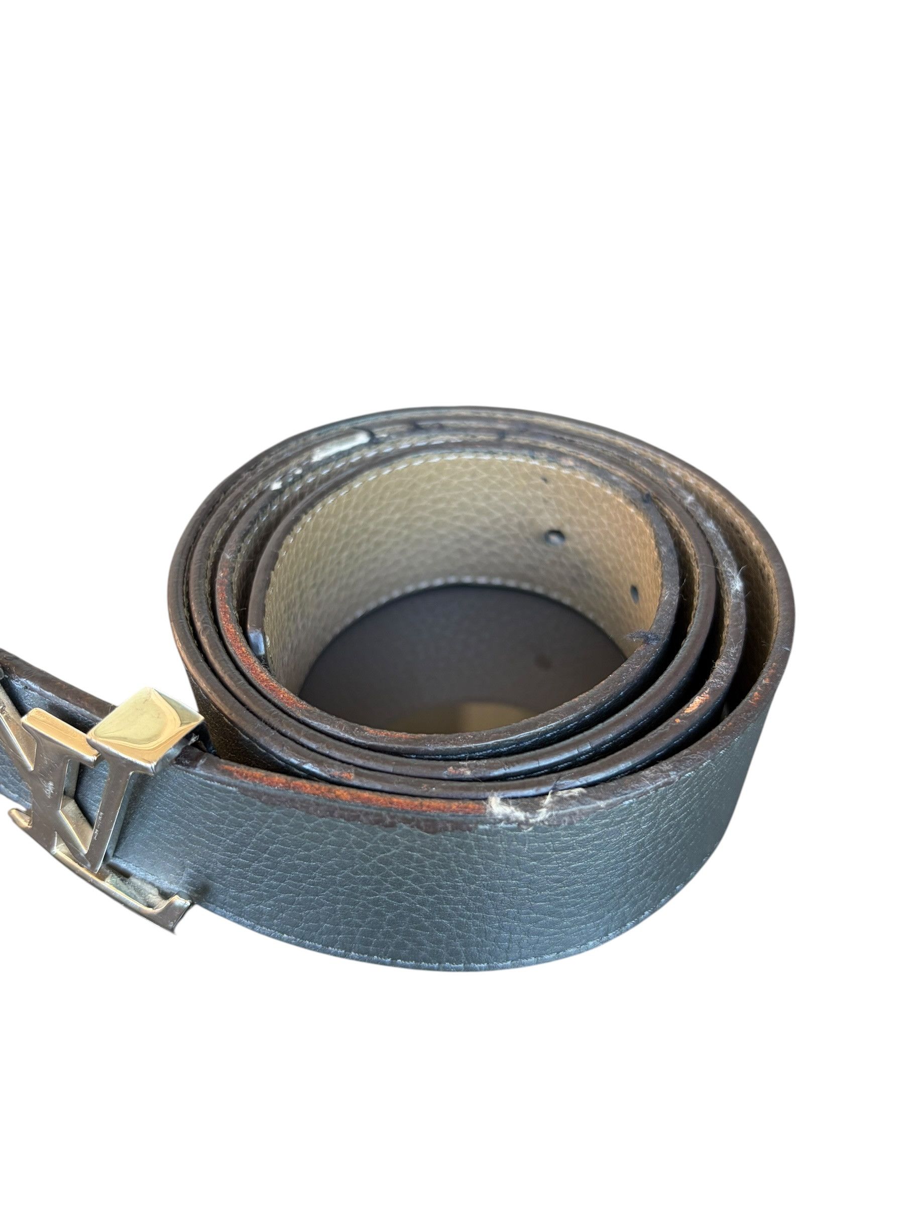 Louis Vuitton Louis Vuitton Navy & Brown Silver Reversible Belt Size 34 - 4 Thumbnail
