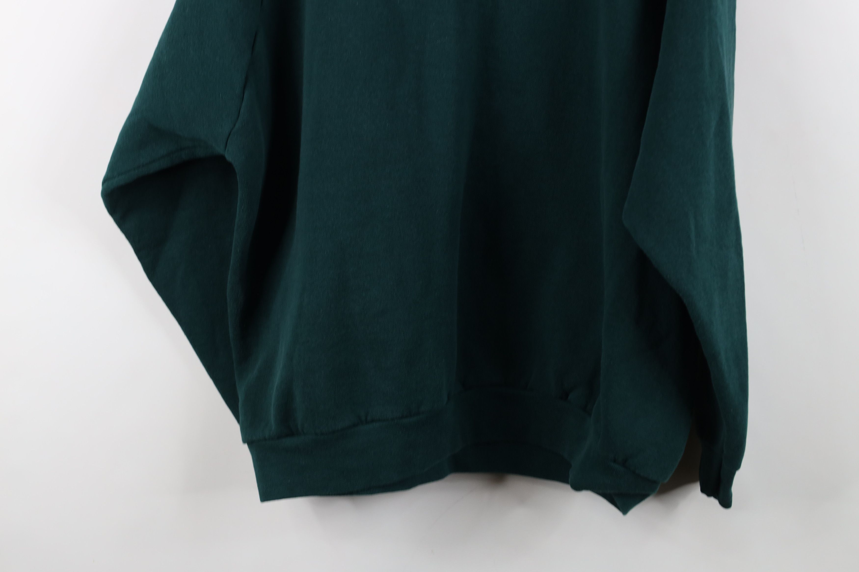 Vintage Vintage 90s Streetwear Blank Crewneck Sweatshirt Green USA Size XXL / US 16-18 / IT 52-54 - 10 Thumbnail
