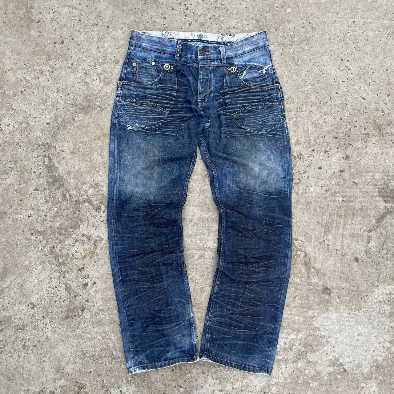 Le Grande Bleu (L.G.B.) VTG Japanese Style Crazy 🤯 Mr.Bright Jeans Baggy Rap Custom Size US 36 / EU 52 - 1 Thumbnail
