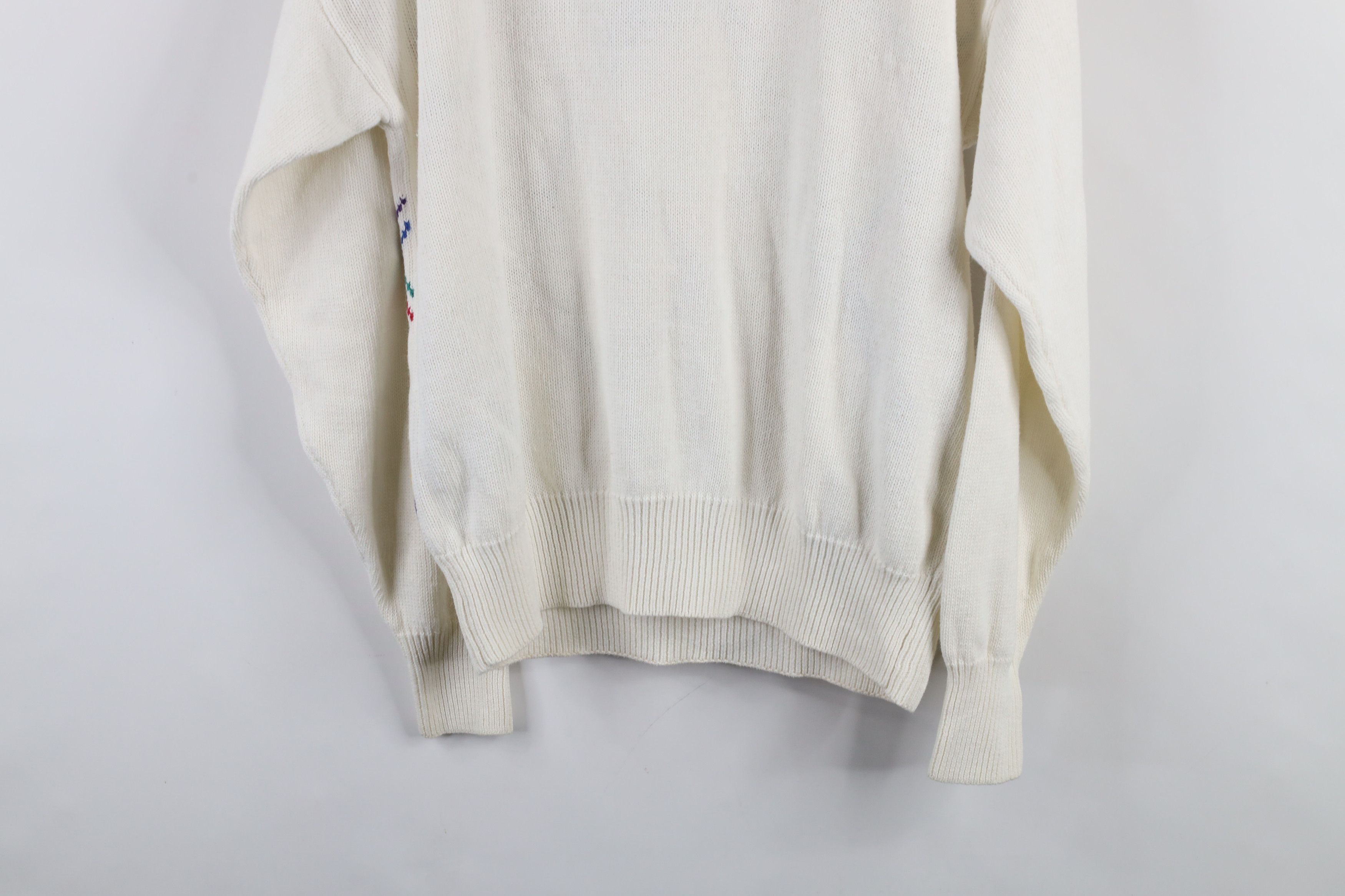 Vintage Vintage 90s Streetwear Rainbow Argyle Knit Crewneck Sweater Size US L / EU 52-54 / 3 - 13 Thumbnail