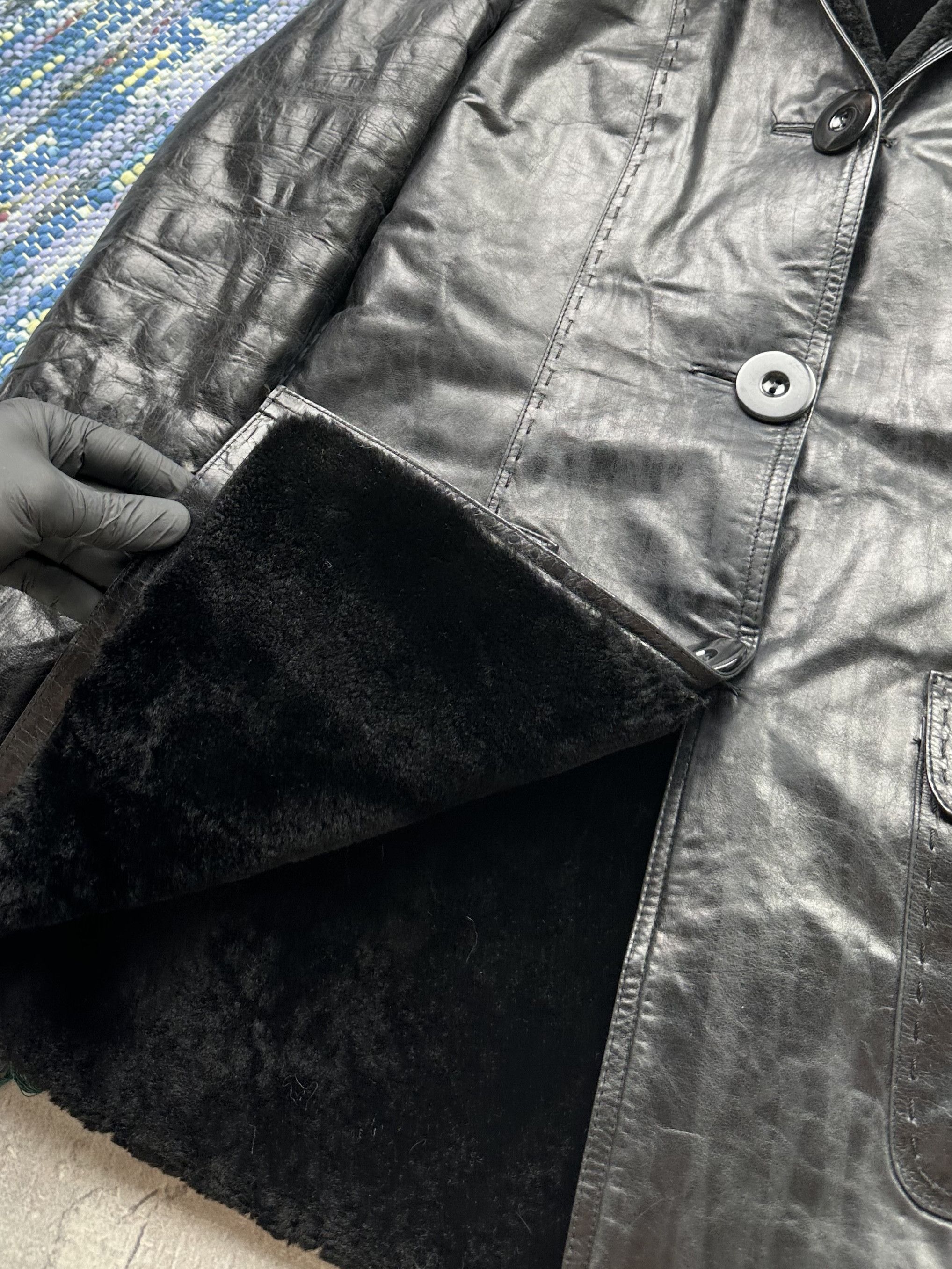 Vintage Vintage Leather Coat With Real Fur Details A96(481)D15 Size S / US 4 / IT 40 - 6 Thumbnail