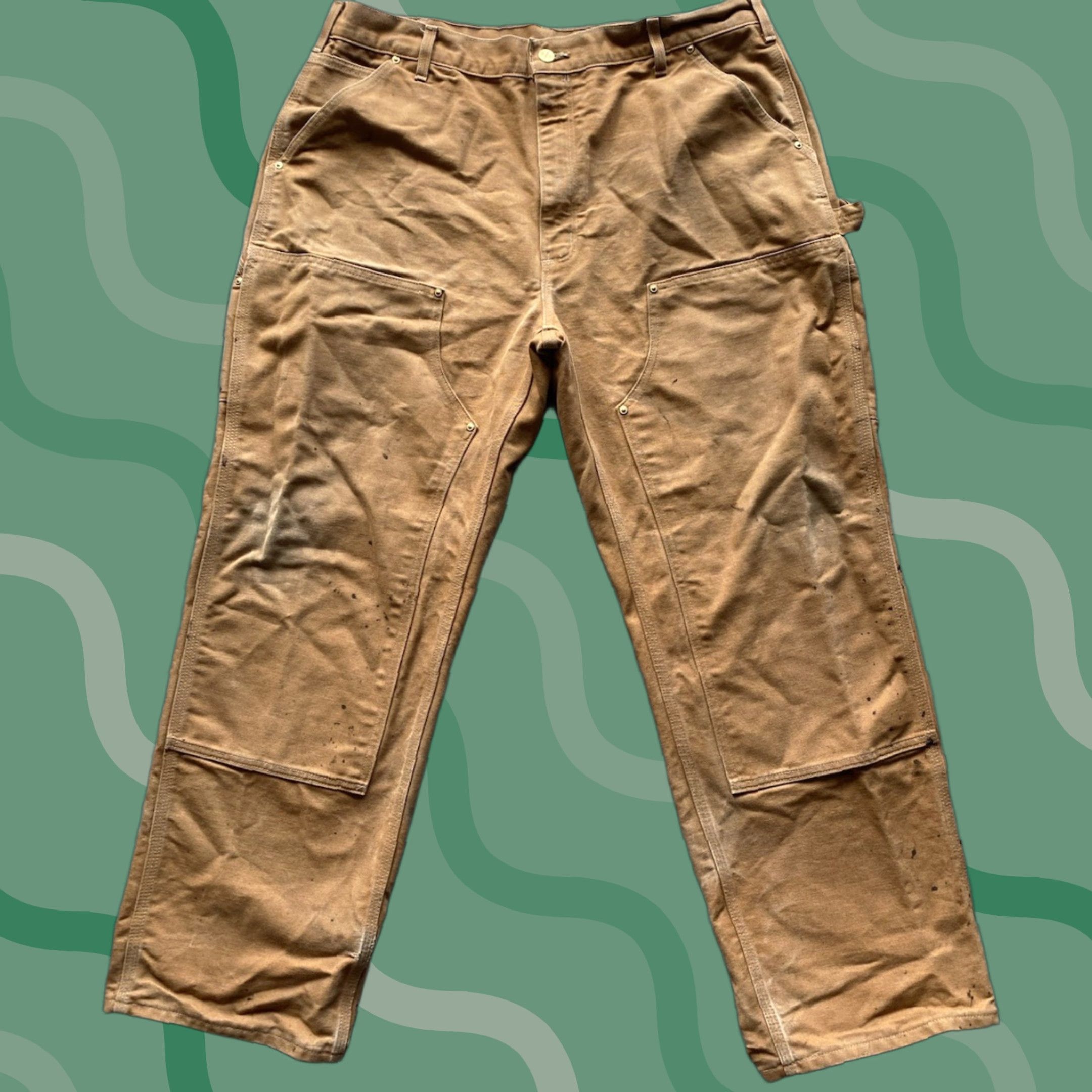 Carhartt Carhartt Double Knee Mens Pants 38x30 Brown Made In USA Paint Flaws Wear B01-BRN Size US 38 / EU 54 - 1 Thumbnail