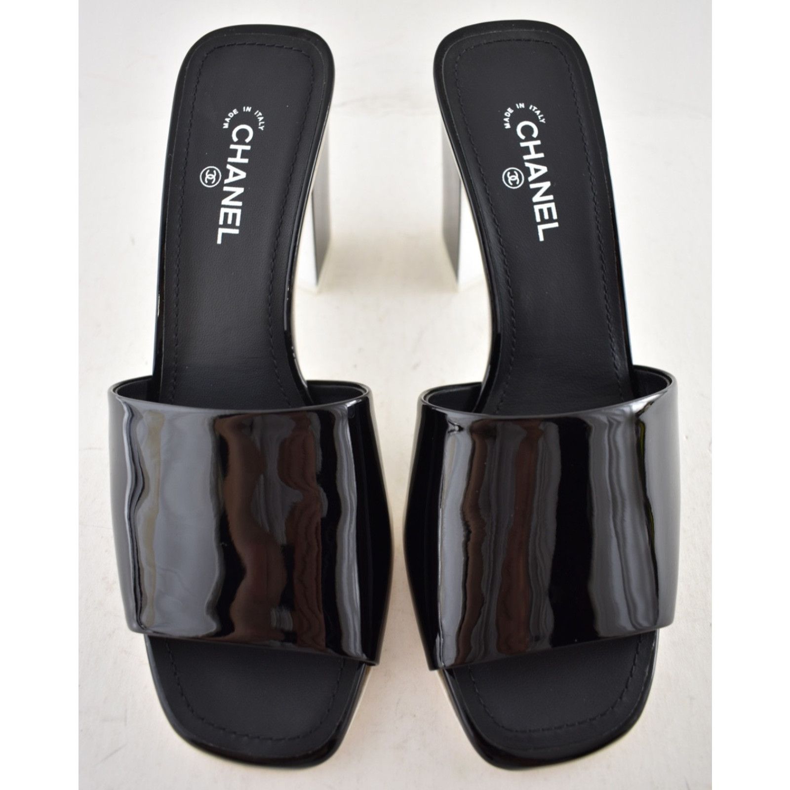 Chanel Patent Calf CC Logo Mule Slide Block Heel Sandal 36.5 Size US 6.5 / IT 36.5 - 5 Thumbnail