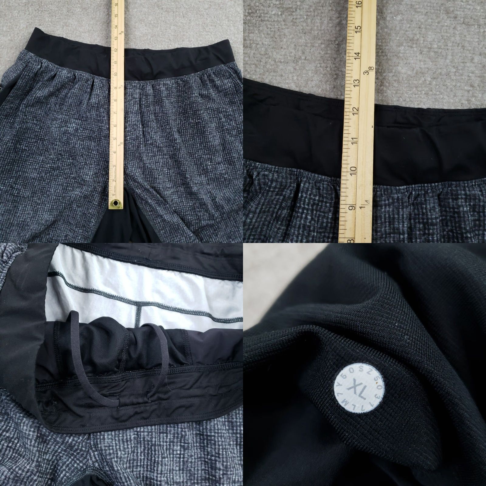 Lululemon LULULEMON T.H.E. Linerless Short Men XL Gray Geometric Drawstring Running m7y50s Size US 36 / EU 52 - 8 Thumbnail