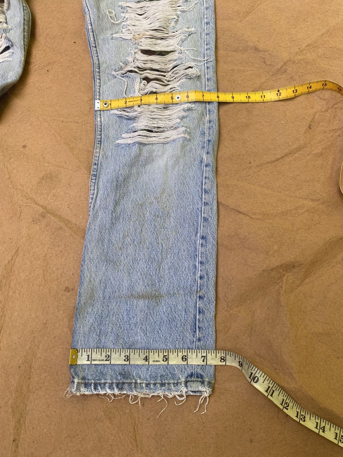 Levi's Custom Reconstructed Levi's 501 Distressed Camo-Panel Denim Size US 29 - 7 Thumbnail