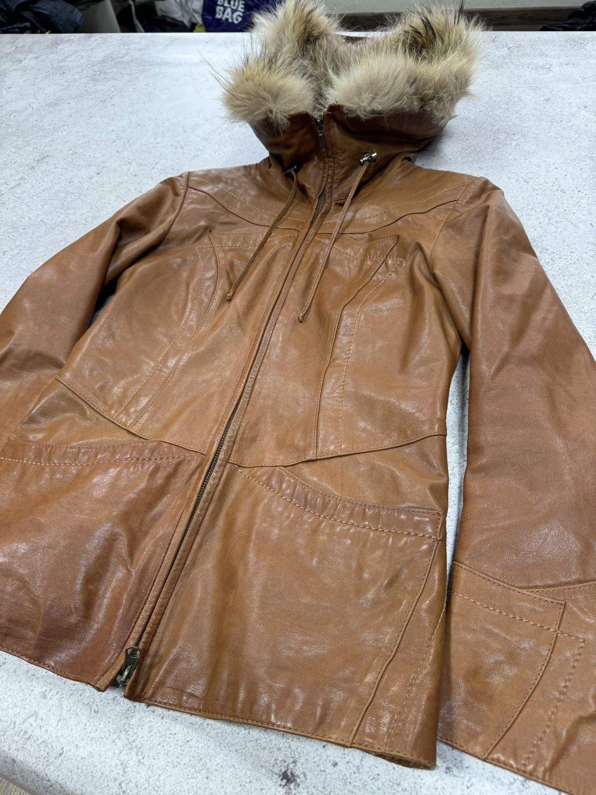 If Six Was Nine × Japanese Brand × Le Grande Bleu (L.G.B.) Vintage Real Leather/Fur Japanese LGB Style Long Jacket Size US M / EU 48-50 / 2 - 4 Thumbnail