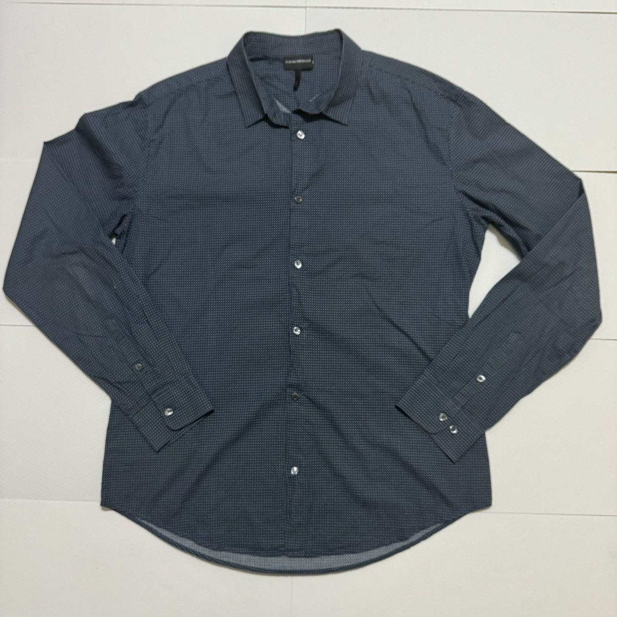 Emporio Armani Emporio Armani Men’s Shirt Button Up Long Sleeve Blue Size US XL / EU 56 / 4 - 1 Thumbnail