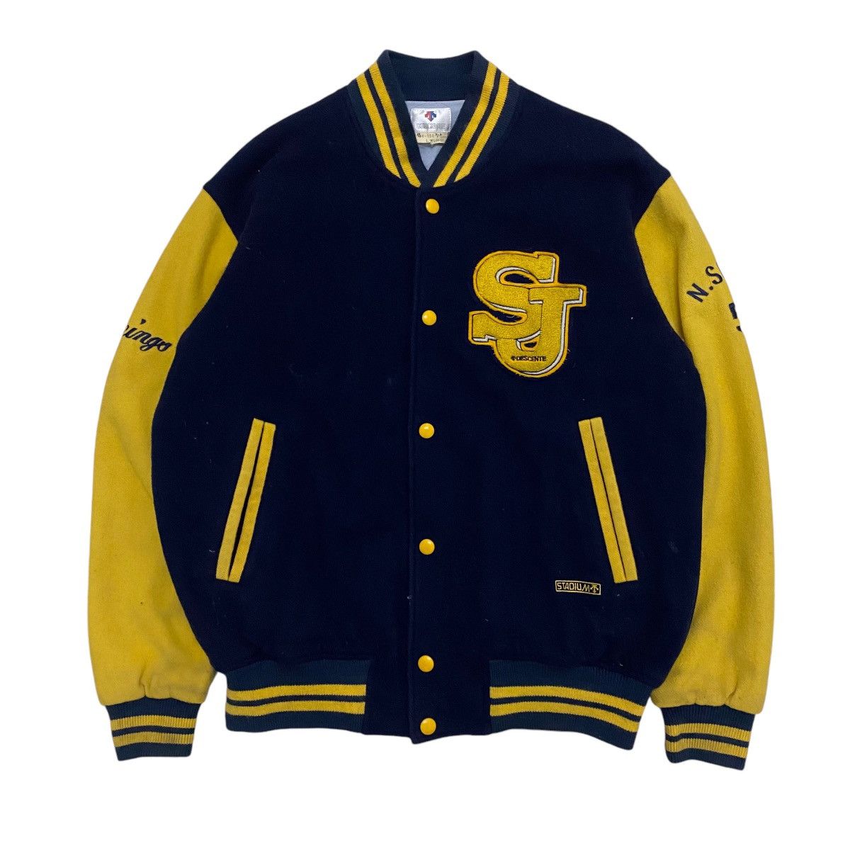 Descente × Japanese Brand × Vintage ☀️Vintage Desente wool stadium varsity jacket Size US M / EU 48-50 / 2 - 1 Thumbnail