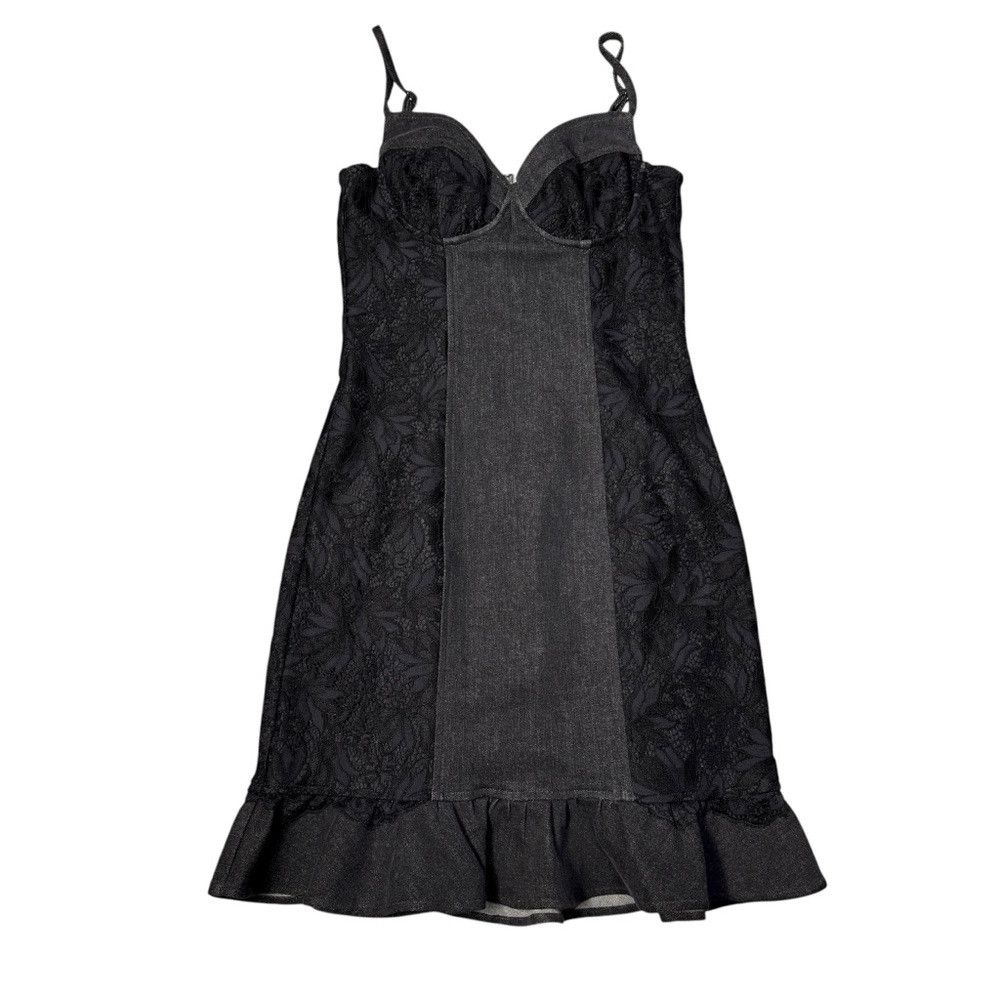Guess NWT New $168 Guess Lelly Black Denim Mini Dress Size XS Size XS / US 0-2 / IT 36-38 - 6 Thumbnail