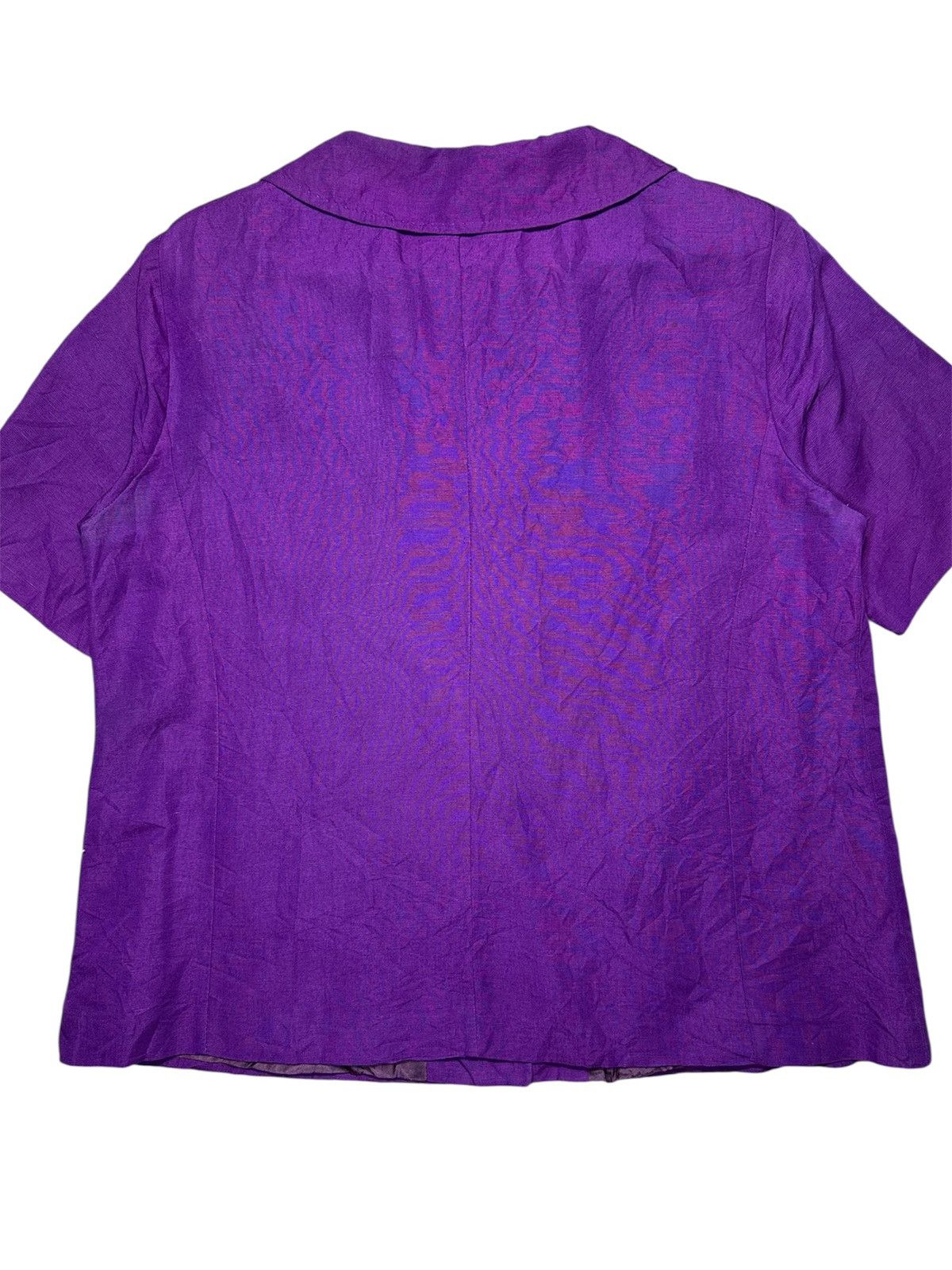 Vintage BIANCA purple collared button-down blouse made in italy Size L / US 10 / IT 46 - 4 Thumbnail