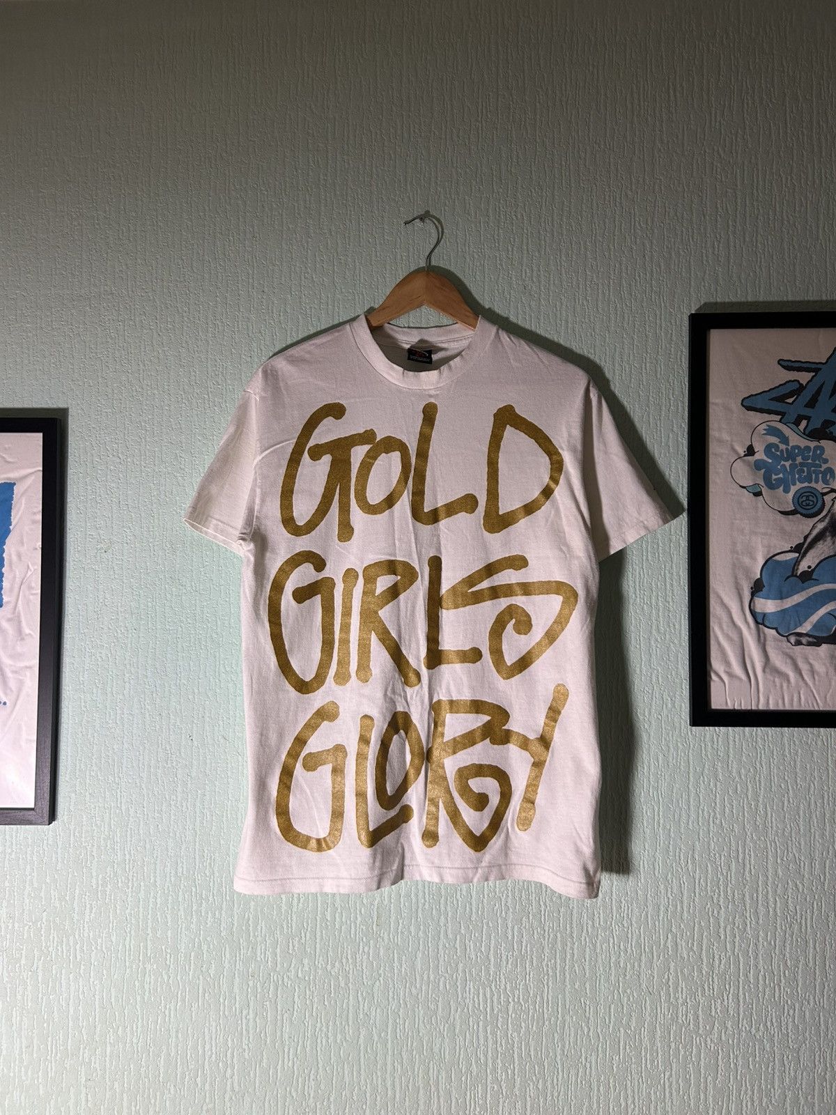 【OLD STUSSY】Stussy Pope Gold Still  Tee Stussy Pope Gold Still Dope Tee White Limited Edition
