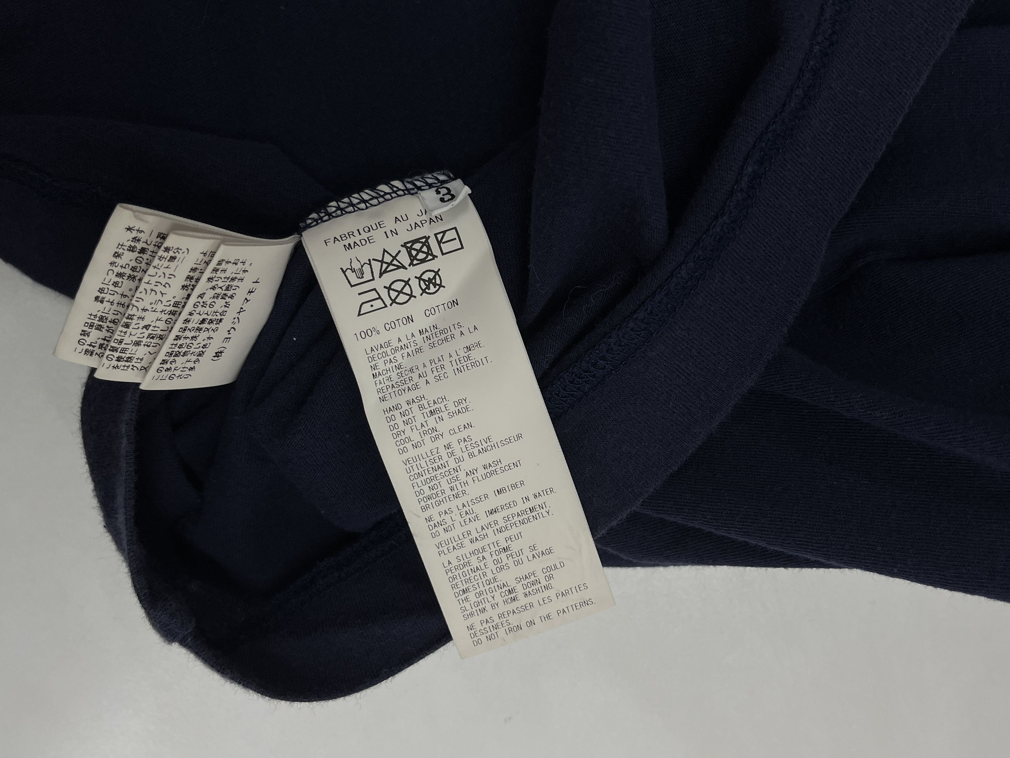 Yohji Yamamoto Yohji Yamamoto Pour Homme Navy Logo Print T-Shirt Size US L / EU 52-54 / 3 - 6 Thumbnail