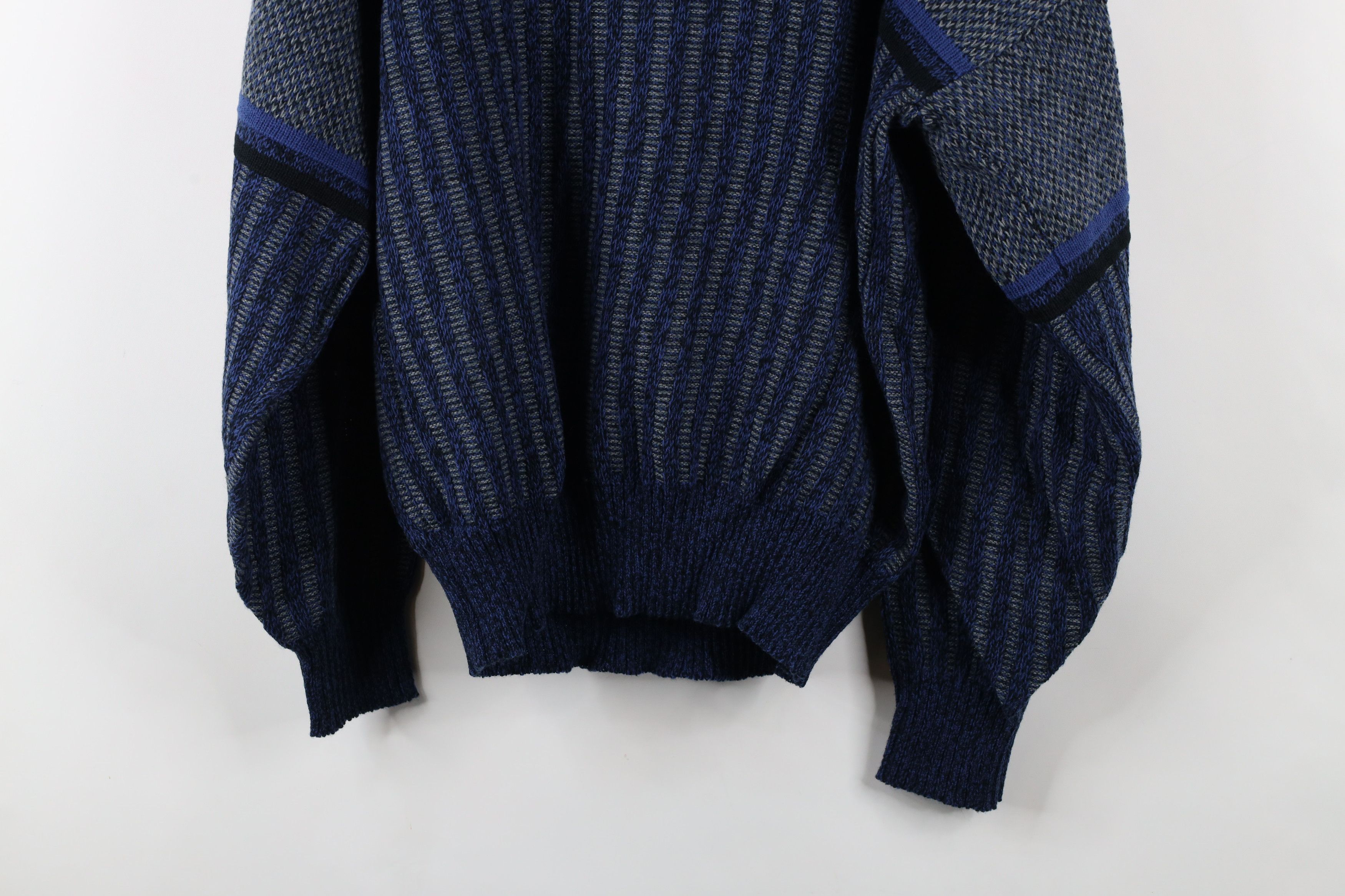 Vintage Vintage 90s Streetwear Block Ribbed Knit Crewneck Sweater Size US L / EU 52-54 / 3 - 8 Thumbnail