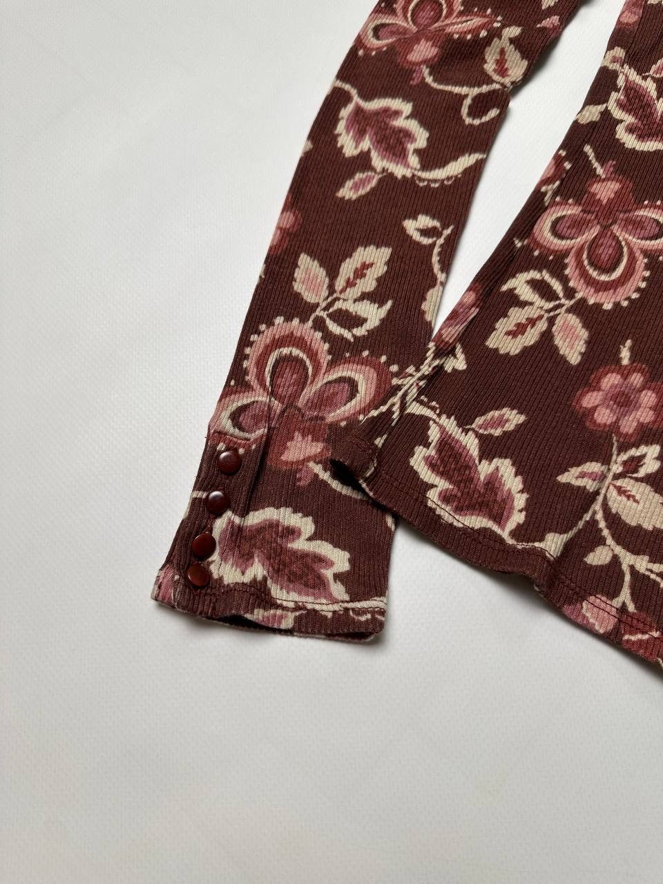 Sezane Sézane Floral Print Mock Neck Top Long-sleeve Luxury Paris Size S / US 4 / IT 40 - 3 Thumbnail