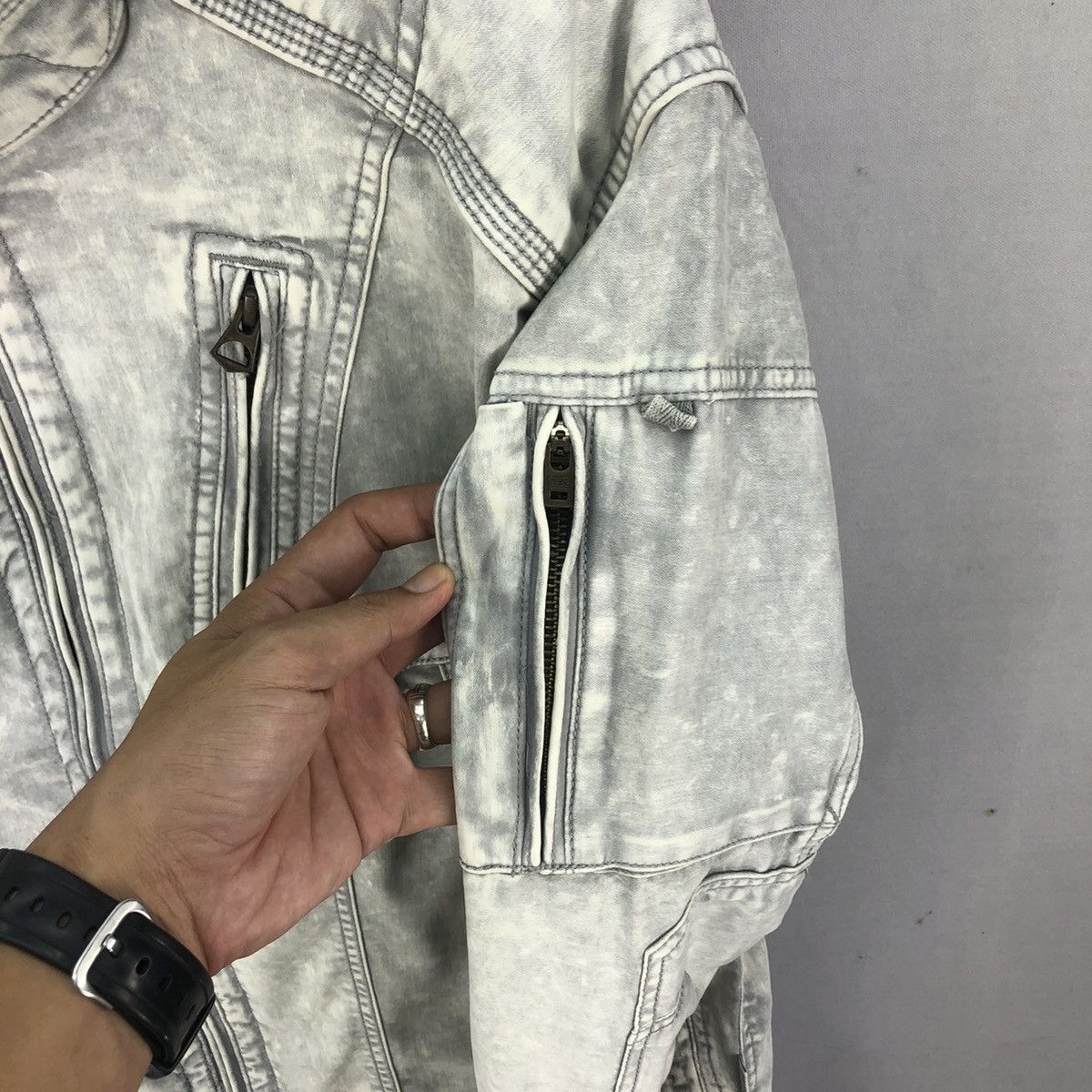 Japanese Brand Fieldcore X Nextworkerz X Cordura Acid Washed Biker Jacket Size US M / EU 48-50 / 2 - 7 Thumbnail