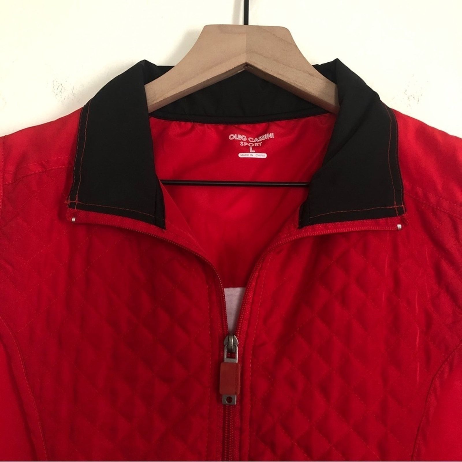 Oleg Cassini Oleg Cassini Sport Red Quilted Windbreaker Vest Jacket Size L / US 10 / IT 46 - 3 Thumbnail