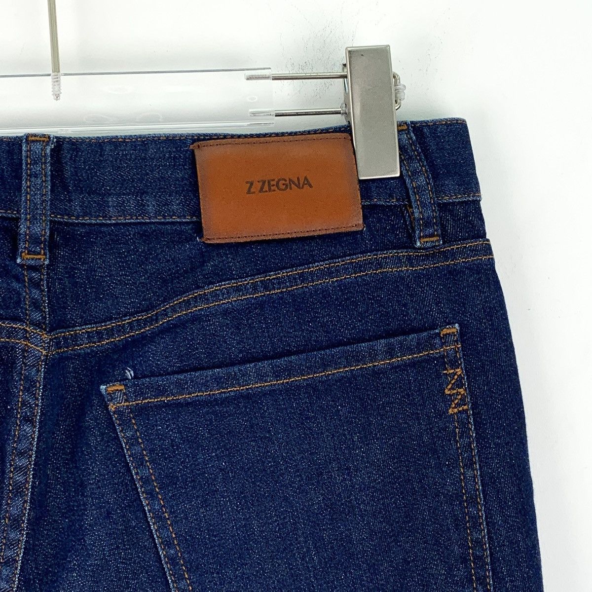 Z Zegna Zegna Dark Blue Cotton Casual Denim Pants K26WX Size 31" - 5 Thumbnail
