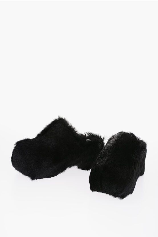 image of Jil Sander Fur Chunky Mule Shoess Shoes in Black, Women's (Size 9)