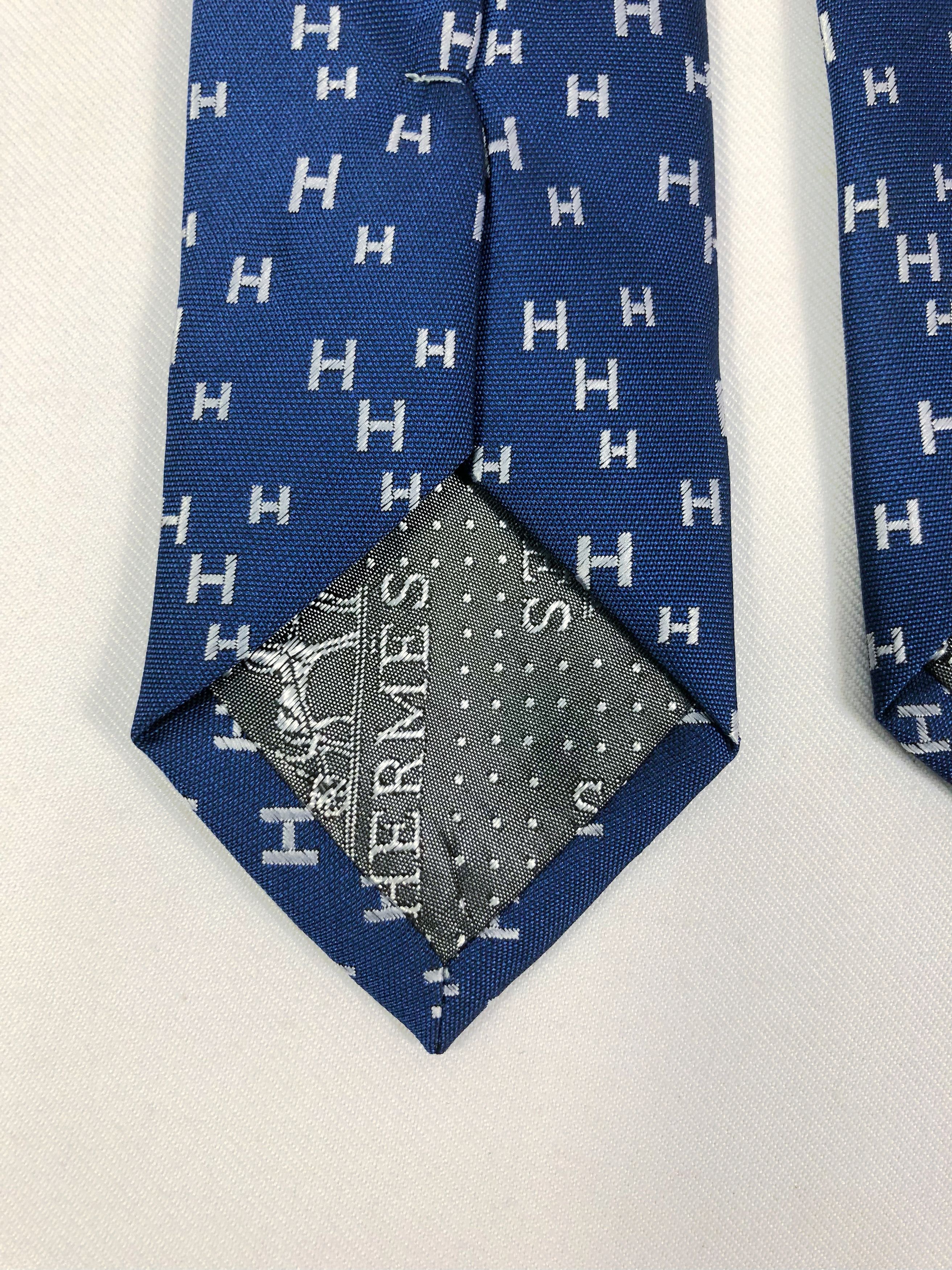 Hermes Rare Hermes Monogram Silk Tie Made in Italy Size ONE SIZE - 7 Thumbnail