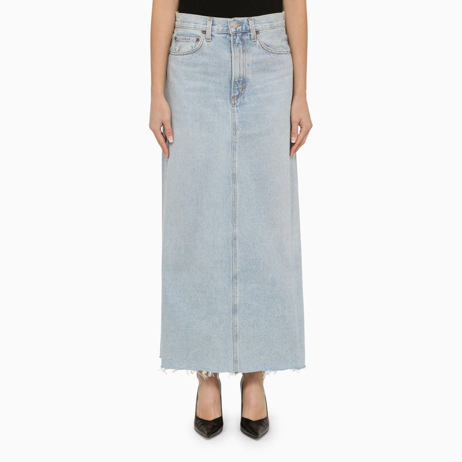 image of Agolde O1D2Blof01223 Long Skirt In Light Blue, Women's (Size 26)
